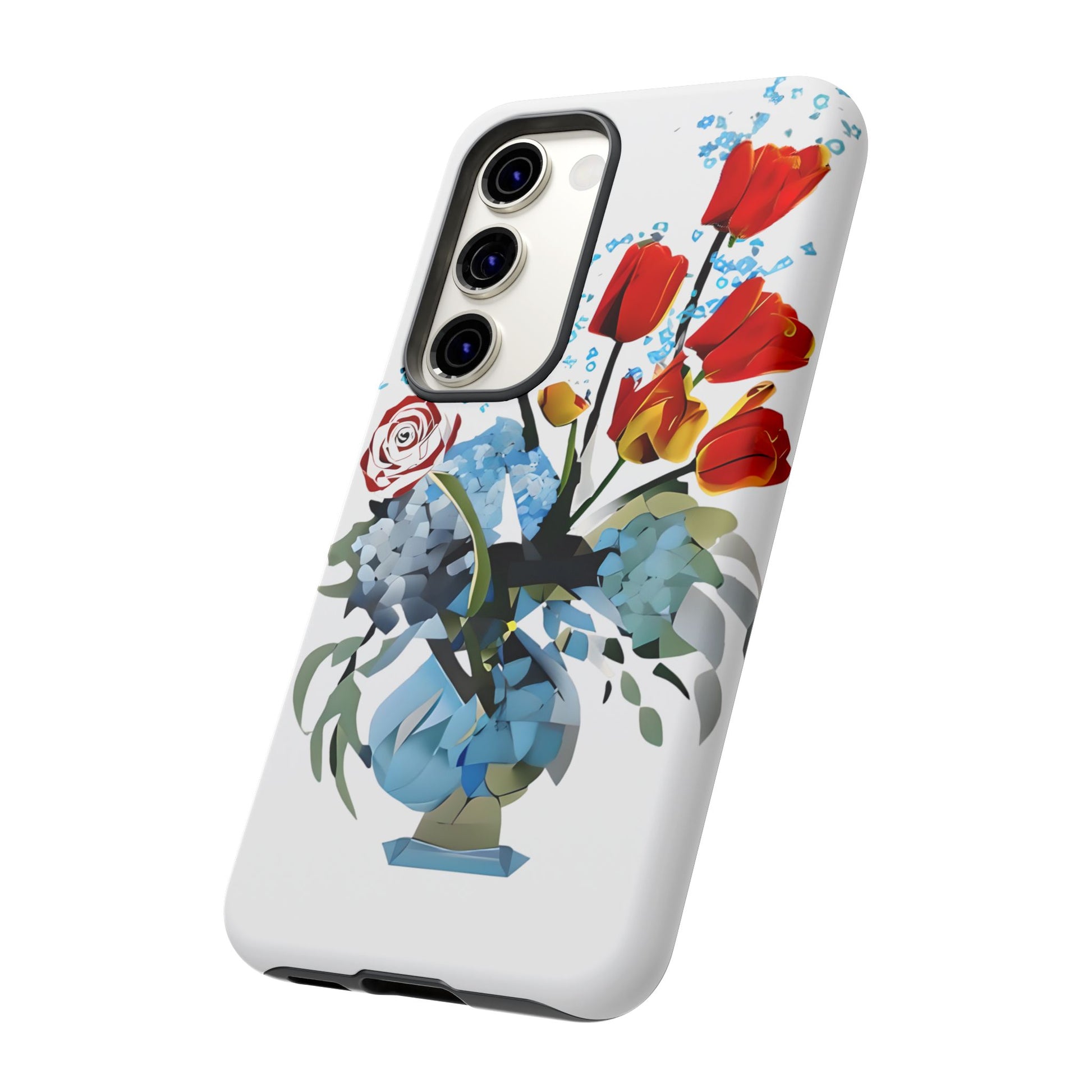 Bouquet Brilliance - Artistic Floral Samsung S23 Phone Case - Vibrant Tulip, Rose & Hydrangea Design