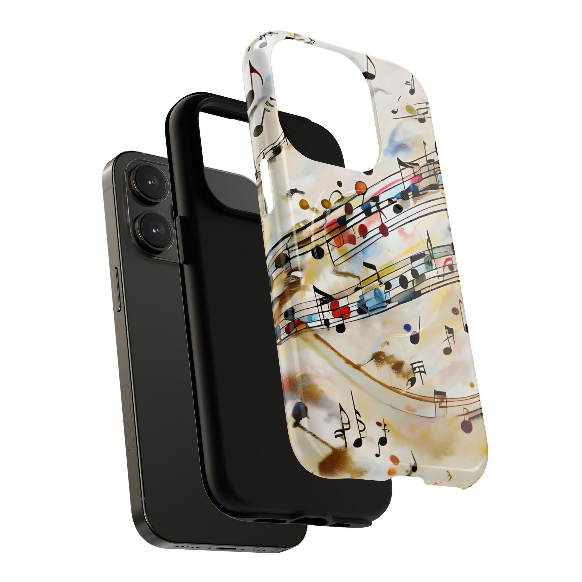 Melodic Flow Abstract Music Notes iPhone 14 Pro MagSafe Case