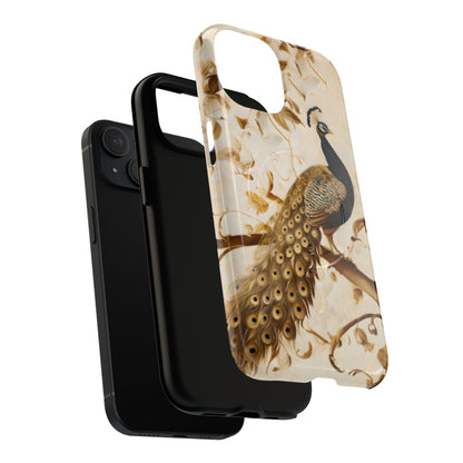 Dual-layer Golden Plumage iPhone MagSafe case showing shock absorbing protection