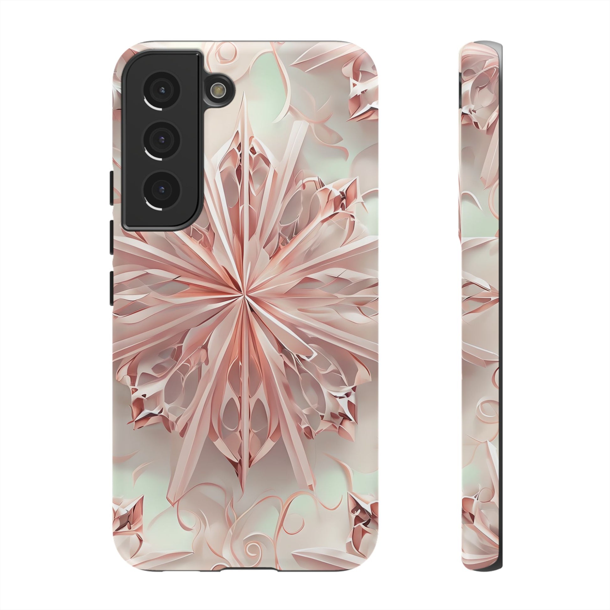 Blush Frost from our Kaleidoscope Collection - Samsung Galaxy S22 tough case - Soft Pink Geometric Floral Design
