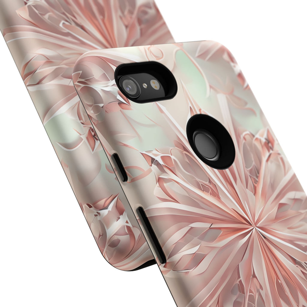Blush Frost from our Kaleidoscope Collection - Google Pixel 3XL tough case - Soft Pink Geometric Floral Design