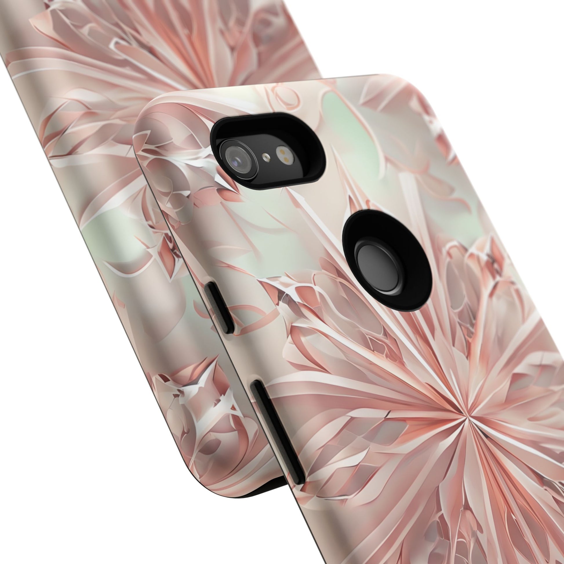 Blush Frost from our Kaleidoscope Collection - Google Pixel 3XL tough case - Soft Pink Geometric Floral Design