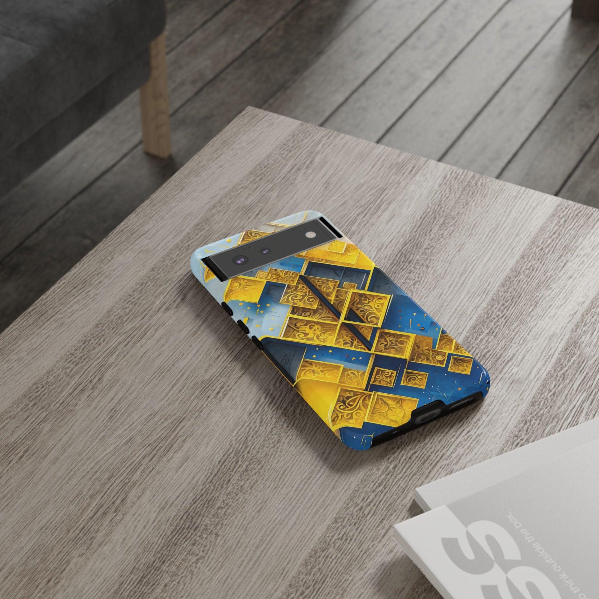 Golden Ascent Luxe Geometric Google Pixel 6 Tough Case - Elegant Abstract Gold Design