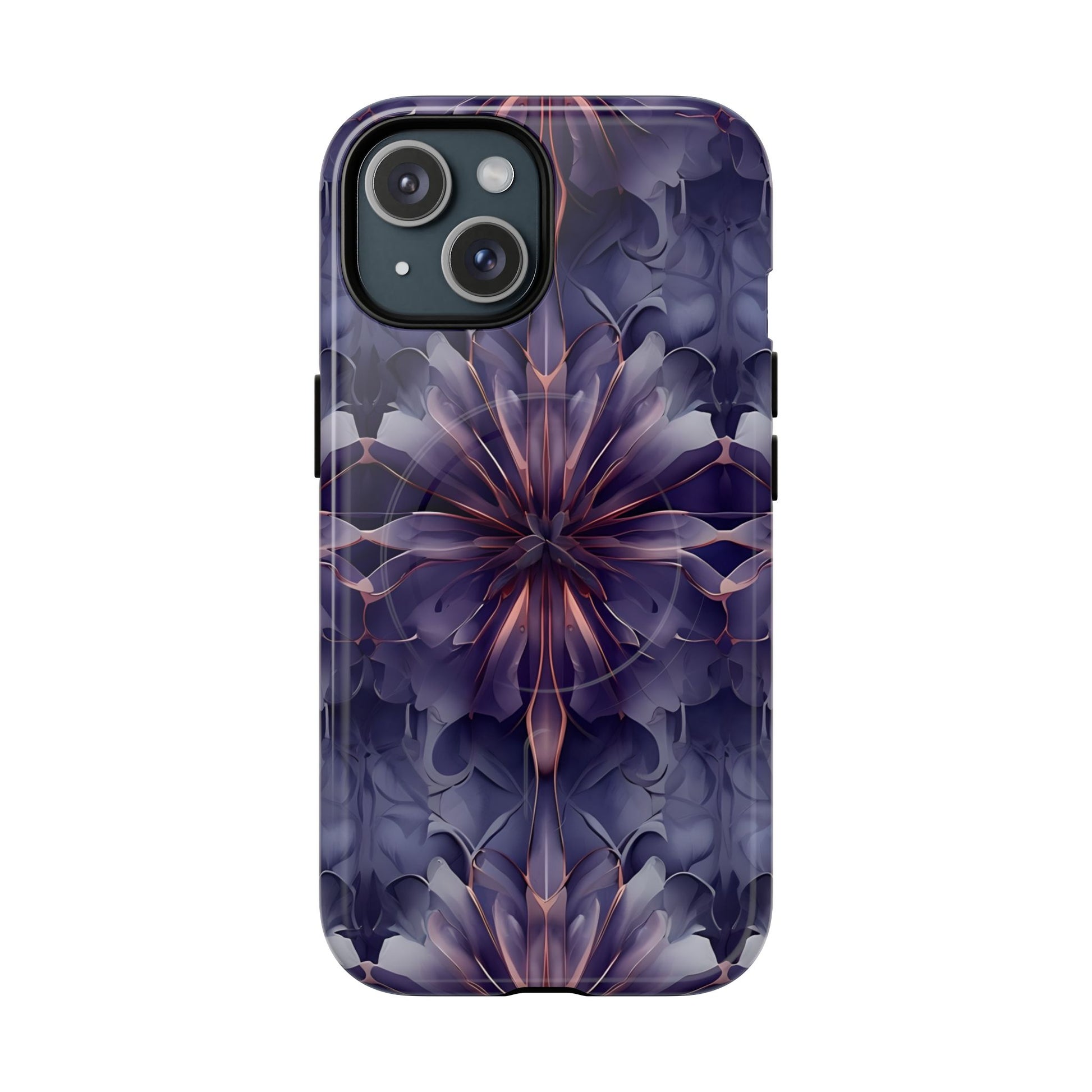 Twilight Tapestry - iPhone 15 MagSafe Phone Case - Purple Kaleidoscope Design