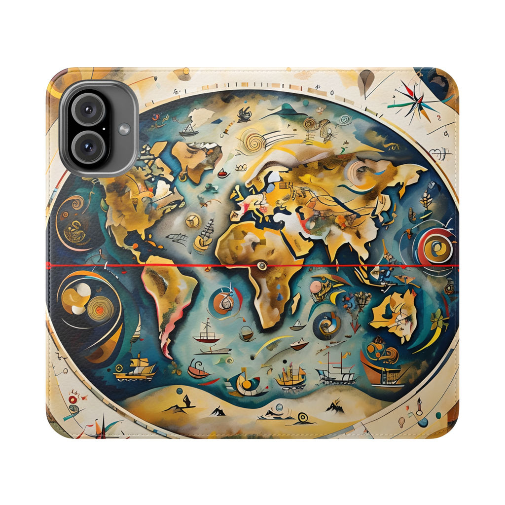 Celestial Map - Vintage-Inspired Phone Wallet Case for iPhone 16 Plus