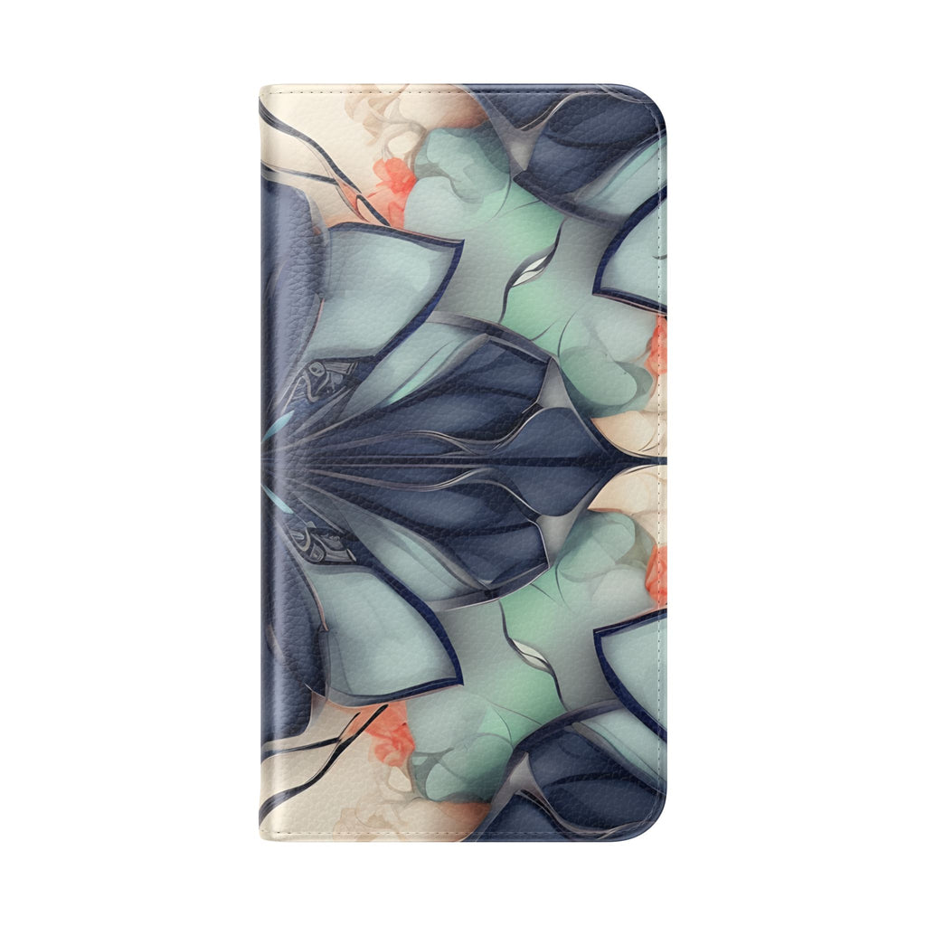 Midnight Mosaic - Abstract Floral Flip Phone Case for Samsung Galaxy S23 Plus
