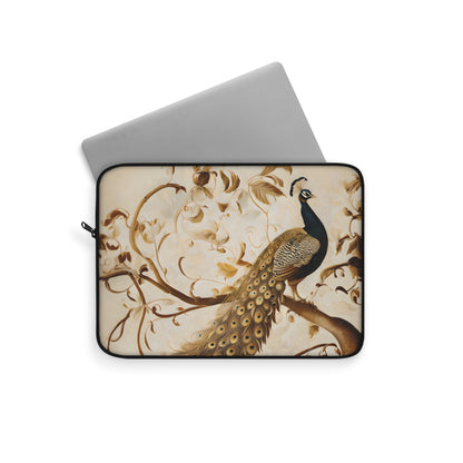 Golden Plumage Laptop Sleeve - Abstract Bold Color, Artistic Protective Cover for 12", 13", 15" Laptops