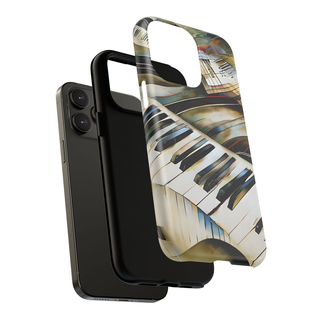 Ivory Cascade Abstract Keyboard Music iPhone 14 Pro Max MagSafe Case