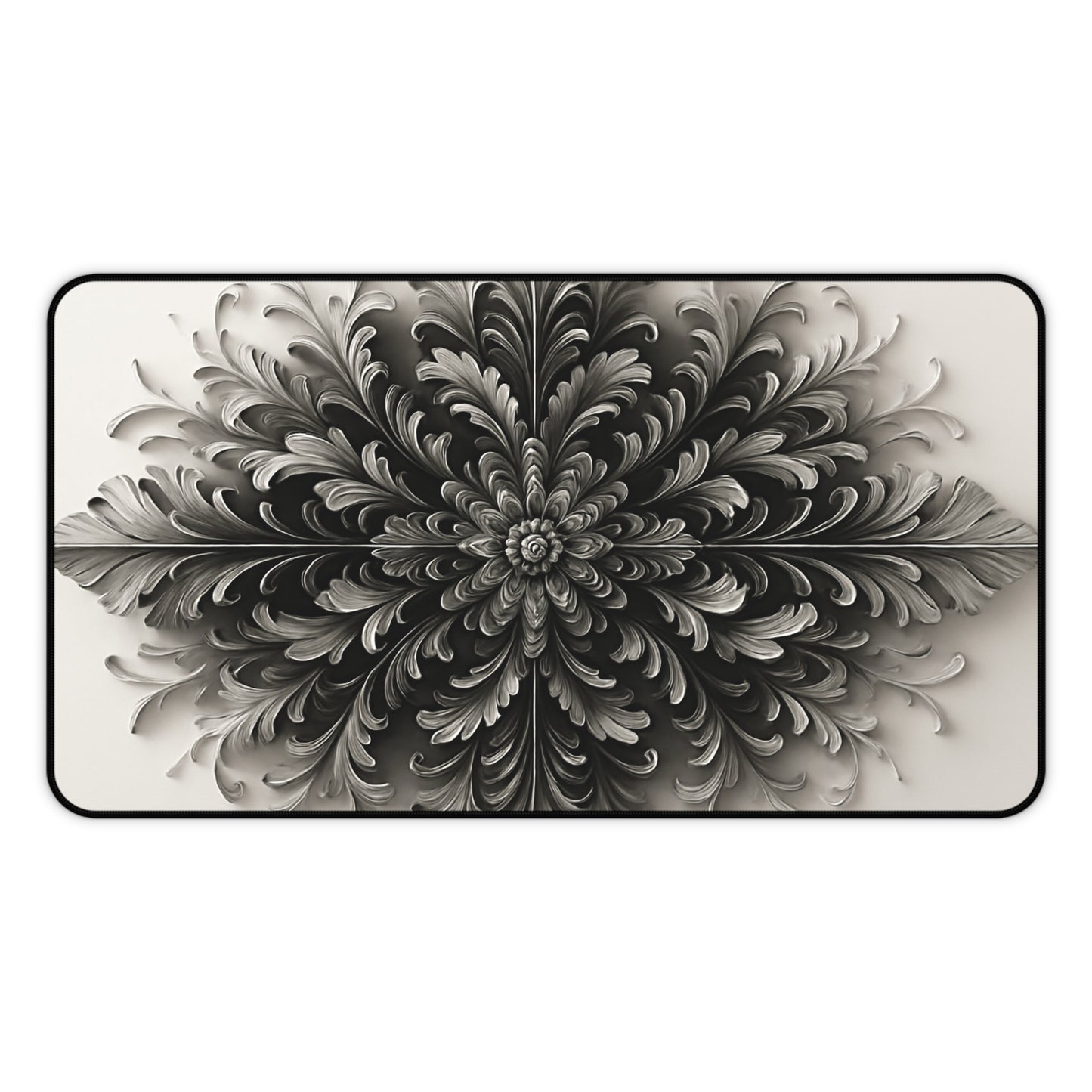 Obsidian Bloom desk mat featuring dramatic black floral bloom artwork
