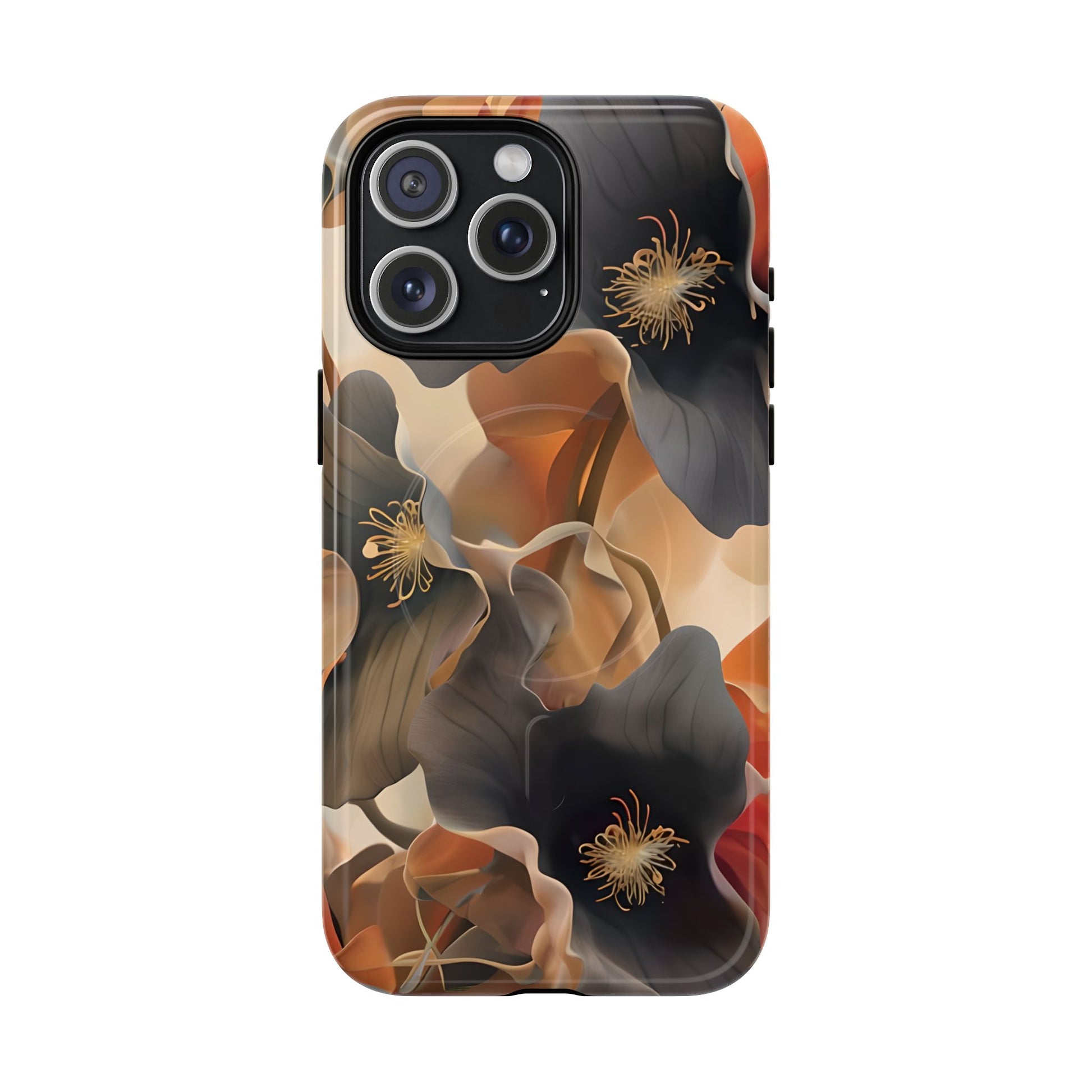 Autumn Ember - Moody Floral Art iPhone 15 Pro Max MagSafe Phone Case -Warm Earthy Botanical Design