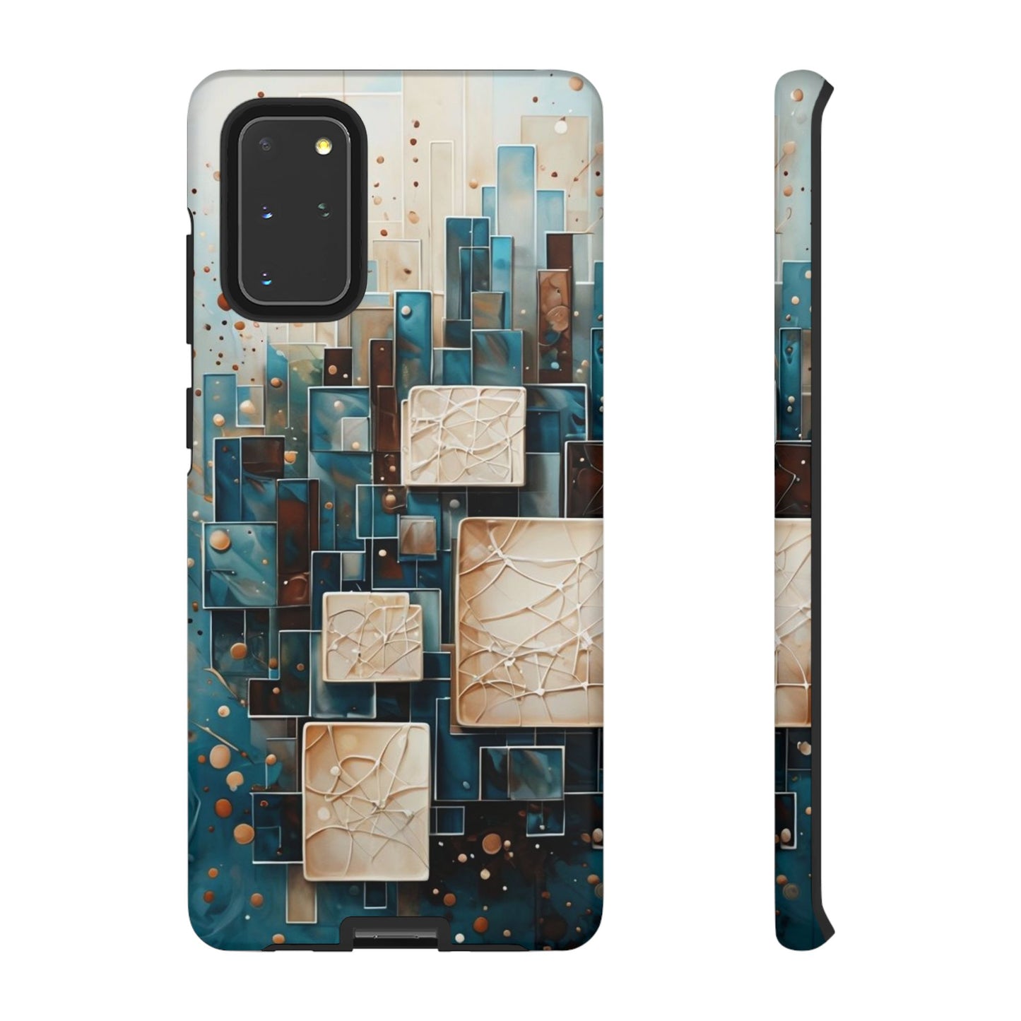Architectural Drift Samsung Galaxy Case - Modern Geometric Teal & Parchment Design