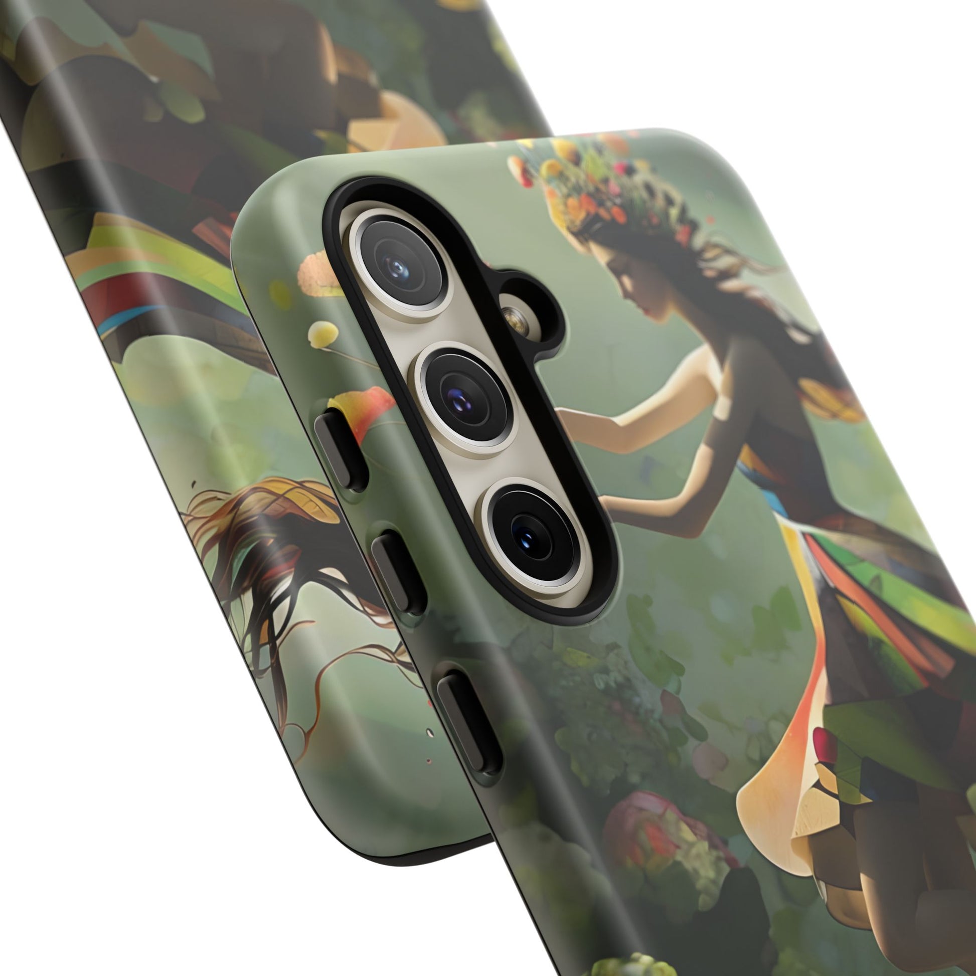 Dancing Wildflower Muse Samsung Galaxy S24 Plus Tough Case - Artistic Floral Fantasy Cover - Whimsical Nature-Inspired Protective Accessory