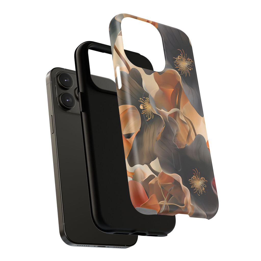 Autumn Ember - Moody Floral Art iPhone 14 Pro Max MagSafe Phone Case -Warm Earthy Botanical Design
