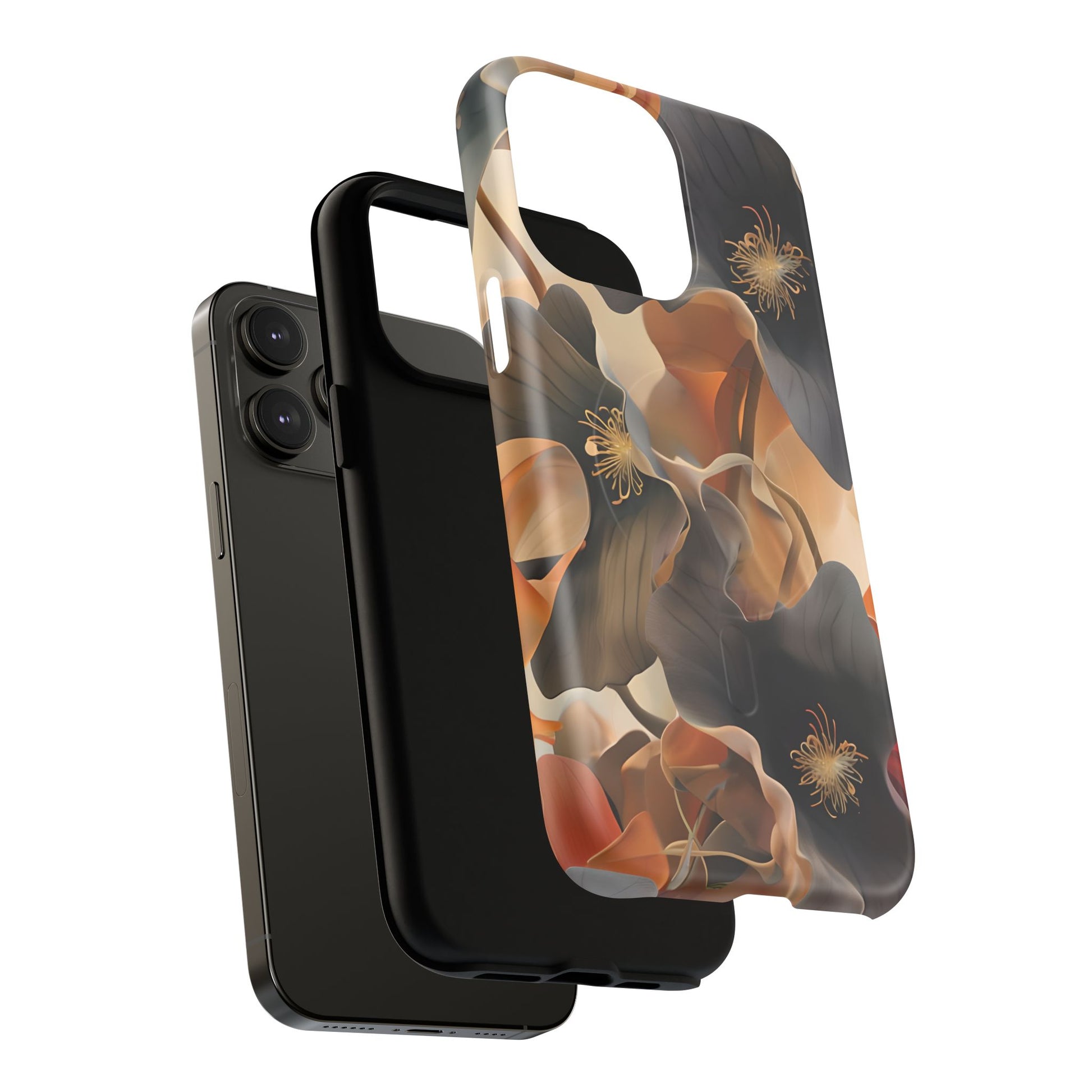 Autumn Ember - Moody Floral Art iPhone 14 Pro Max MagSafe Phone Case -Warm Earthy Botanical Design