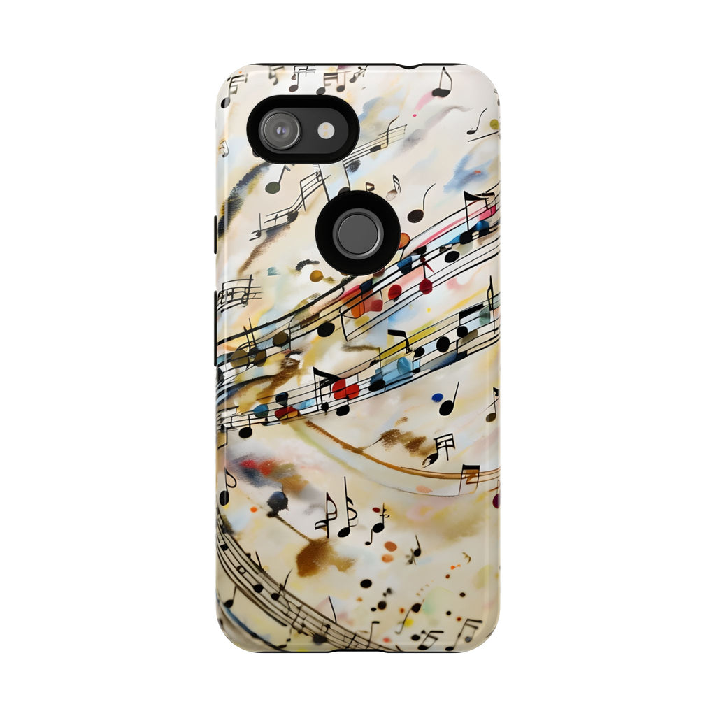 Melodic Flow Abstract Music Notes Tough Case for Google Pixel 3a - Shockproof Phone Cover
