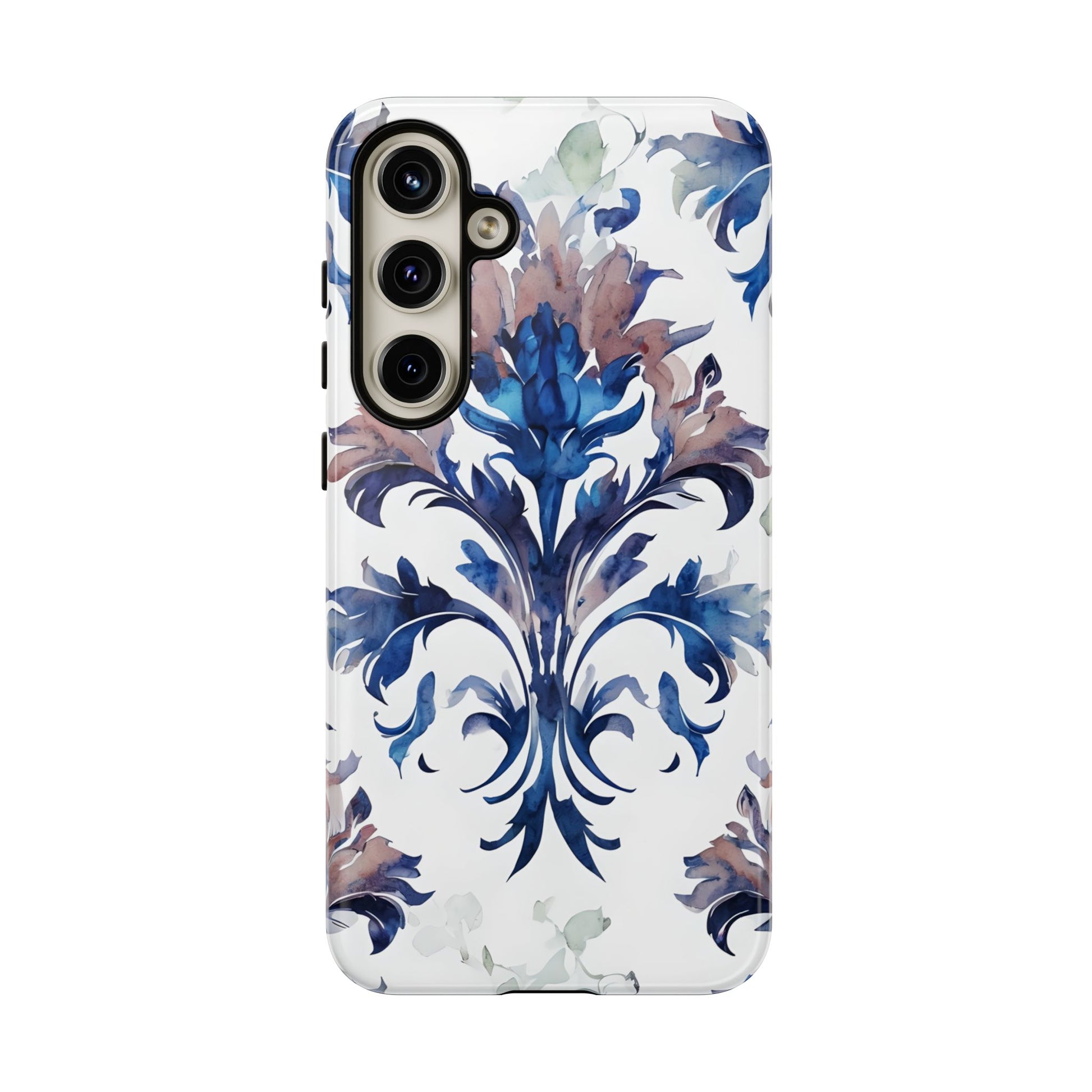 Delft Reverie - Elegant Blue & White Samsung S24 Plus Tough Phone Case - Dutch Delftware-Inspired Floral Design