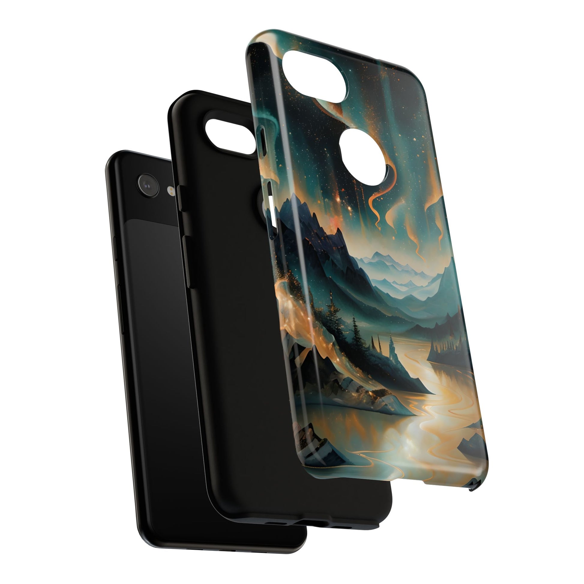 Aurora Dreamscape Tough Case for Google Pixel 3a XL- Northern Lights Artistic Shockproof Cover, Elegant Protective Phone Case