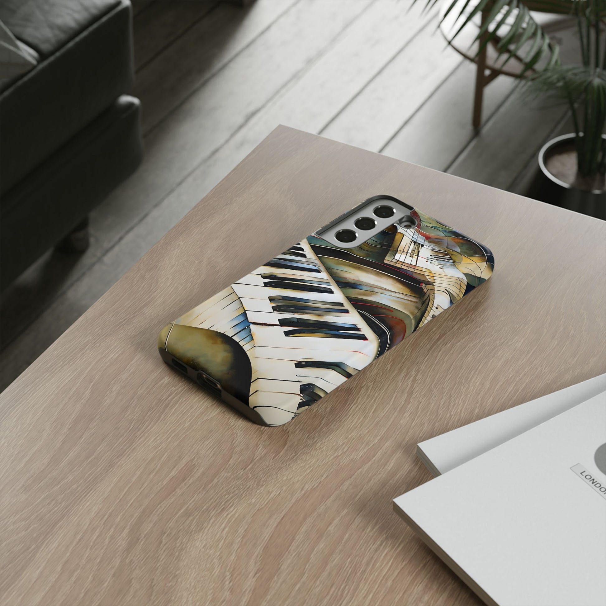Ivory Cascade Abstract Keyboard Music Tough Case for Samsung Galaxy S22 Plus - Shockproof Phone Cover