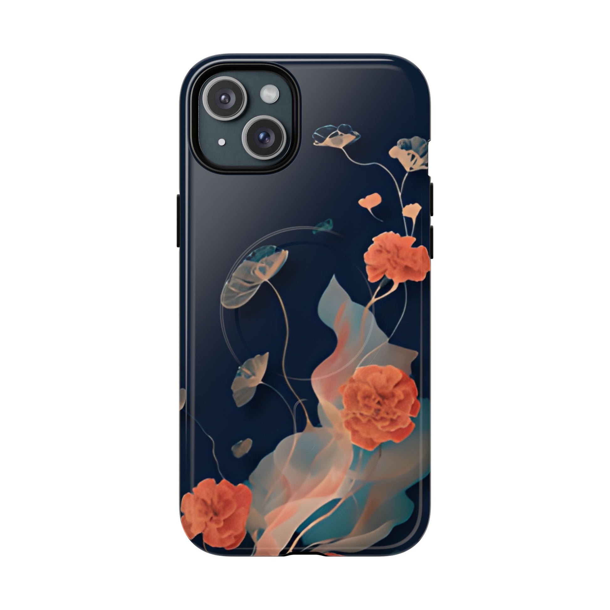 Lotus Reverie - Elegant Artistic Floral iPhone 15 Plus MagSafe Phone Case - Painterly Lotus Blossom Design