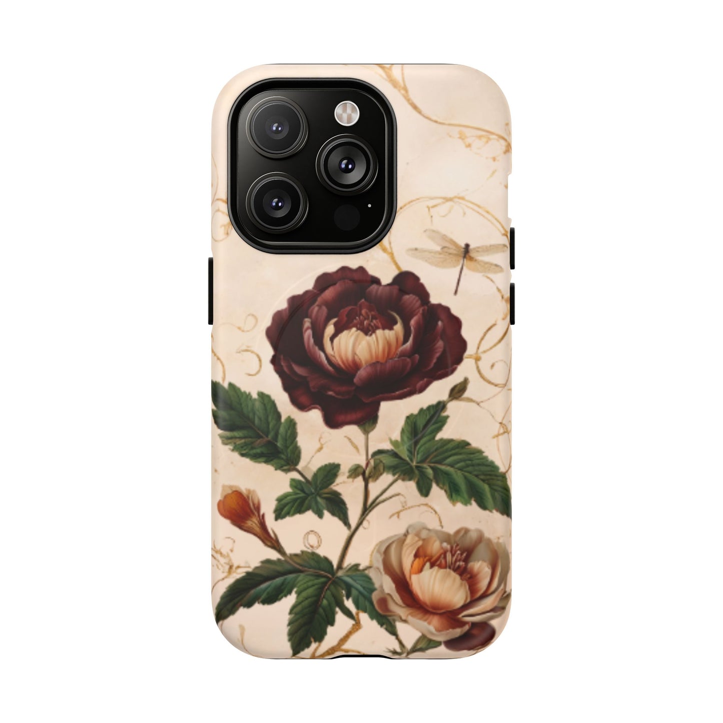Vintage Burgundy Rose iPhone MagSafe Case