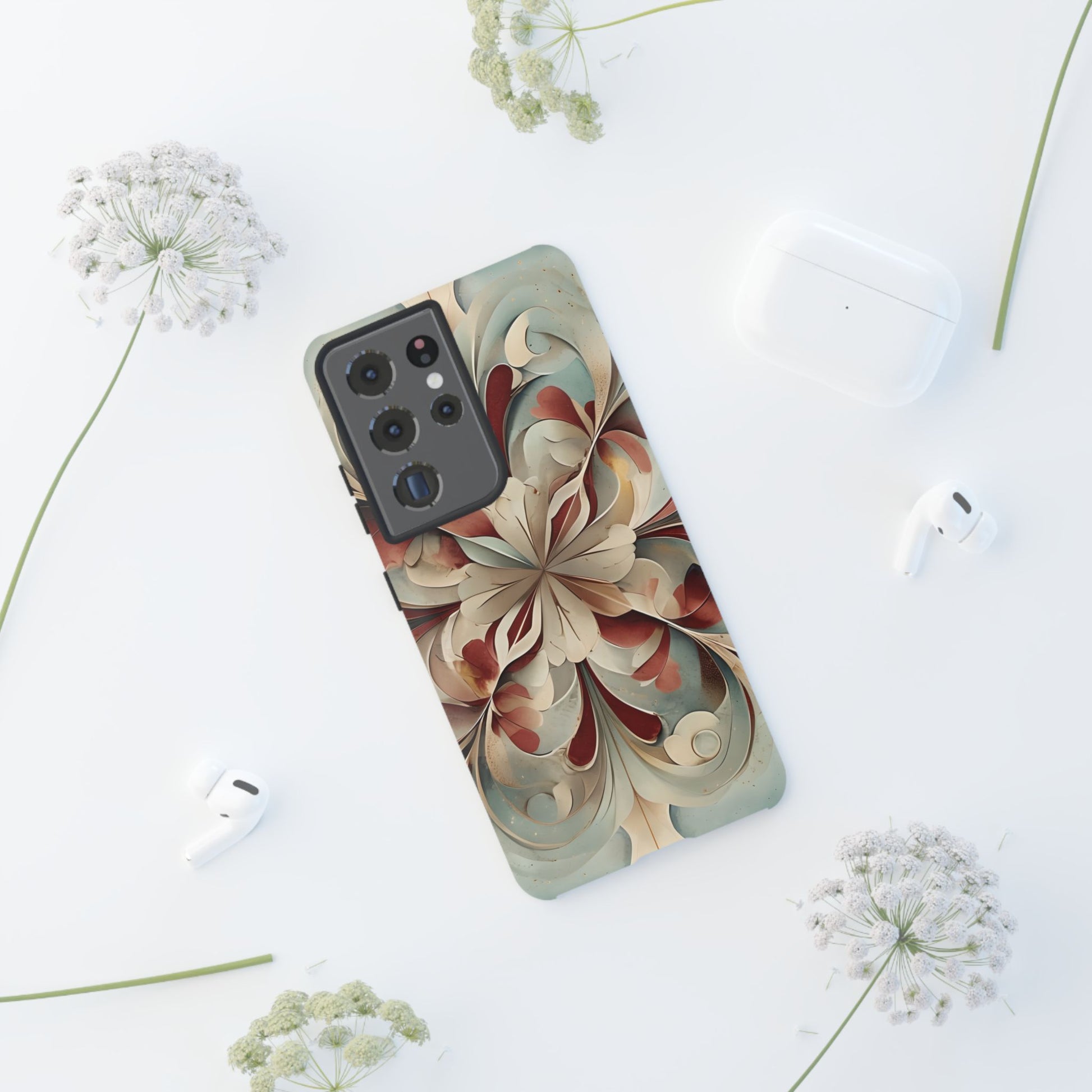 Vintage Baroque Blossom - Ornate Floral Art Samsung Galaxy S21 Ultra Tough Phone Case - Elegant Baroque-Inspired Design