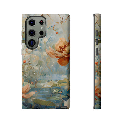 Waterlily Dreamscape water lily pond floral wraparound Samsung Galaxy phone case front and side view