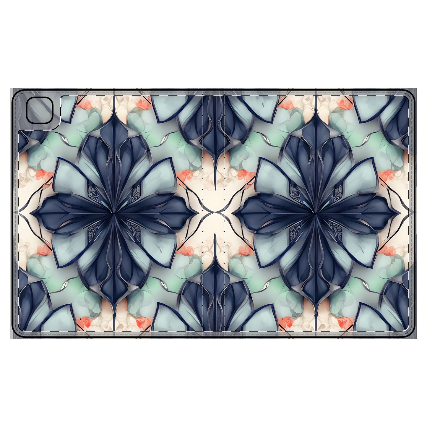 Midnight Mosaic iPad Folio Case - Artistic Tablet Cover, Vegan Leather, Fits iPad Pro, Air & More