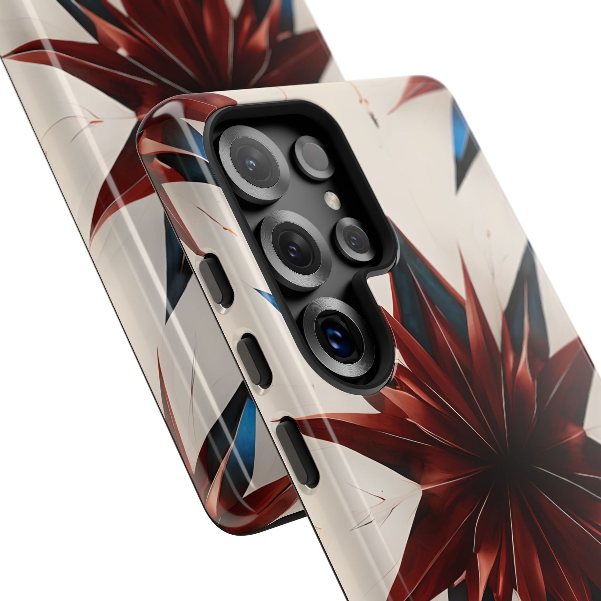 Garnet Starburst - Kaleidoscope Collection Gemstone Floral - Samsung Galaxy S25 Ultra Tough Phone Case - Floral Burst Design