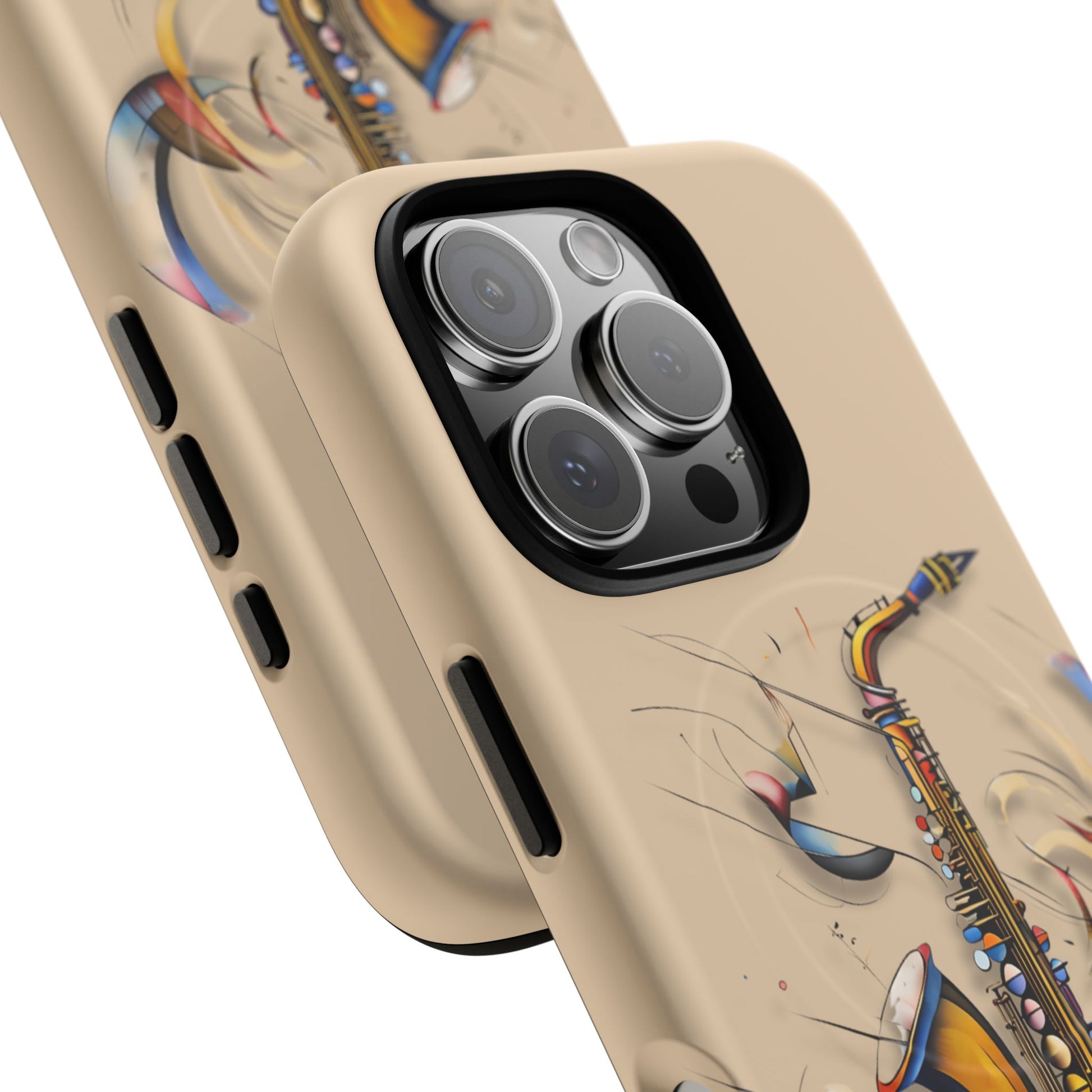 Brass Rhapsody Artistic Saxophone Music iPhone 16 Pro MagSafe Case