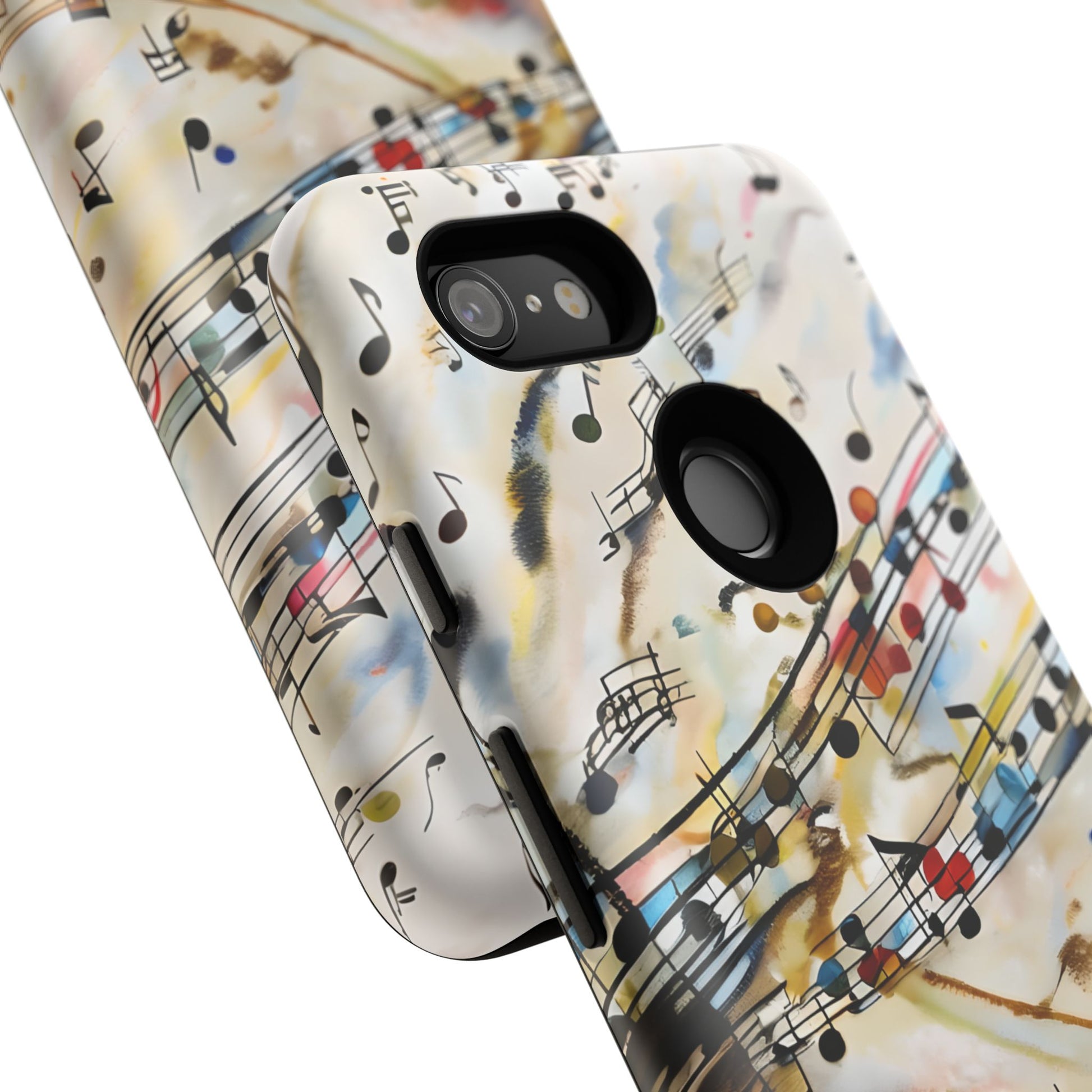Melodic Flow Abstract Music Notes Tough Case for Google Pixel 3 - Shockproof Phone Cover