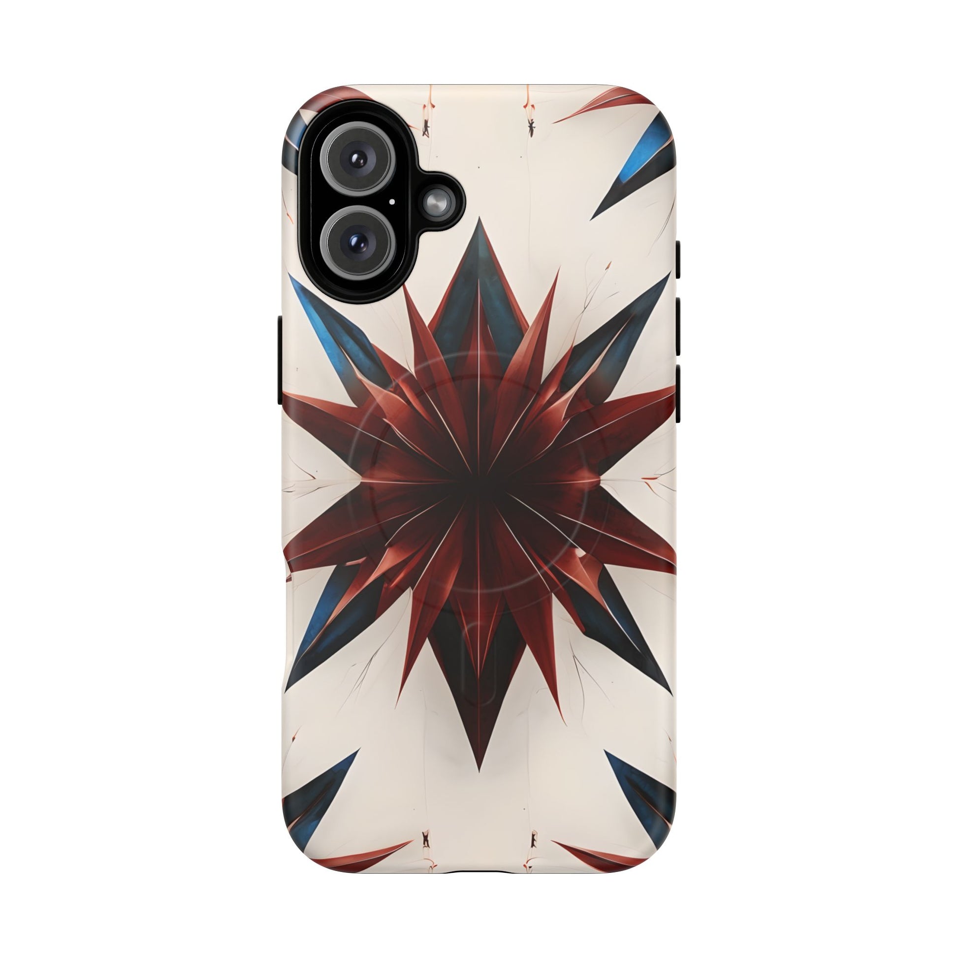 Garnet Starburst - Kaleidoscope Collection Gemstone Floral - iPhone 16 Plus MagSafe Phone Case -Floral Burst Design
