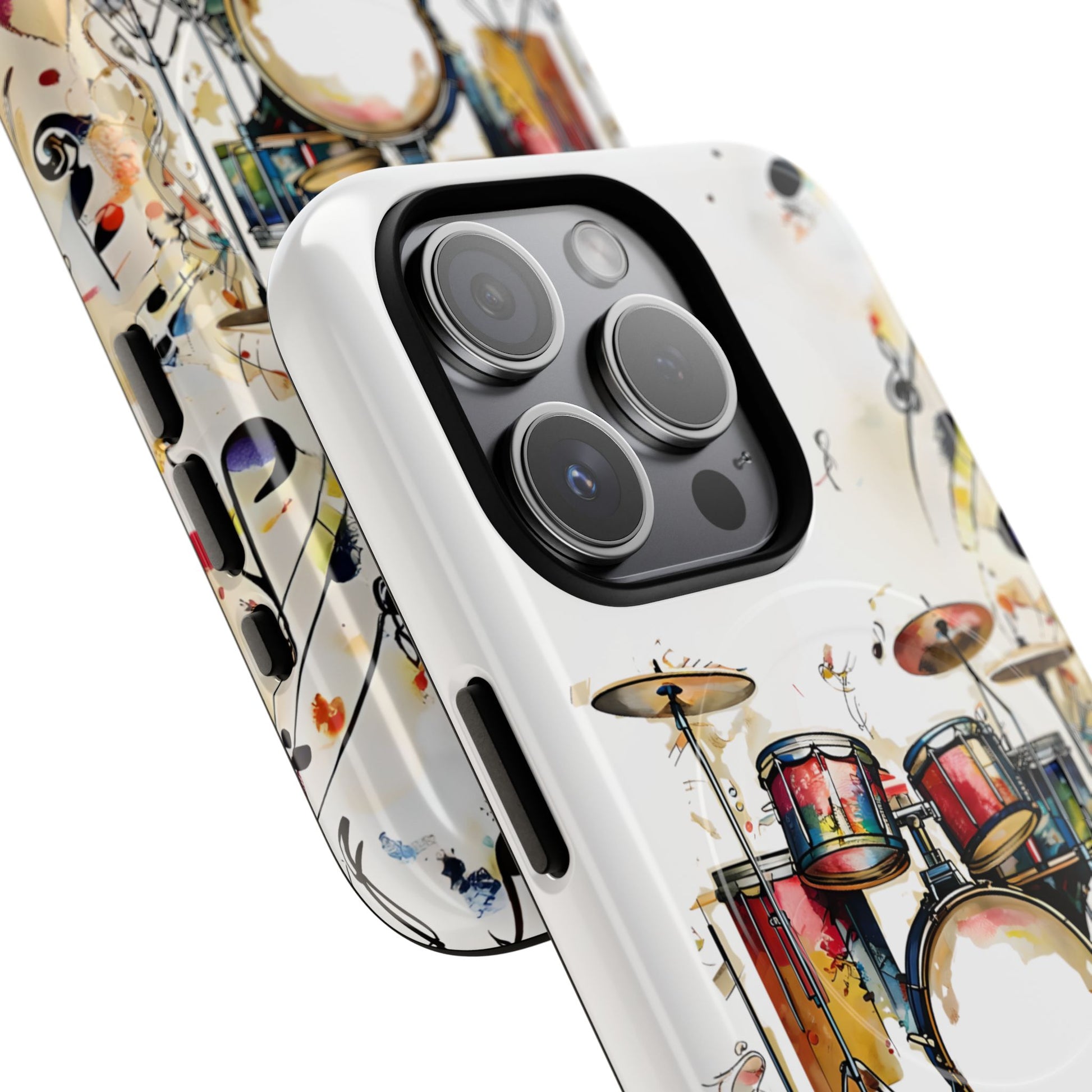Beatline Abstract Drums & Music Notes iPhone 15 Pro MagSafe Case