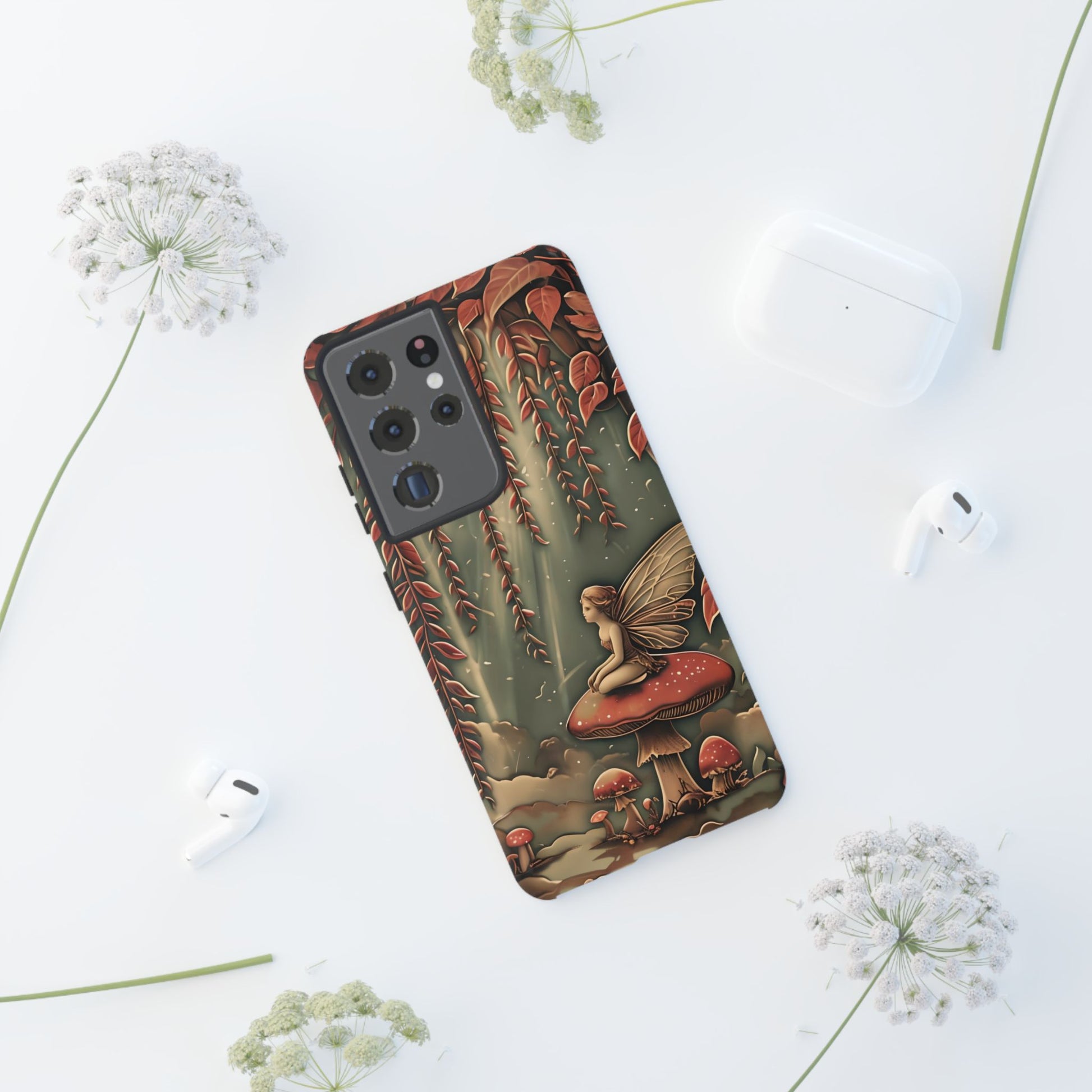 Willow Whisper - Tranquil Nature Art Samsung Galaxy S21 Ultra Tough Phone Case - Serene Willow Tree & Meditative Figure Design