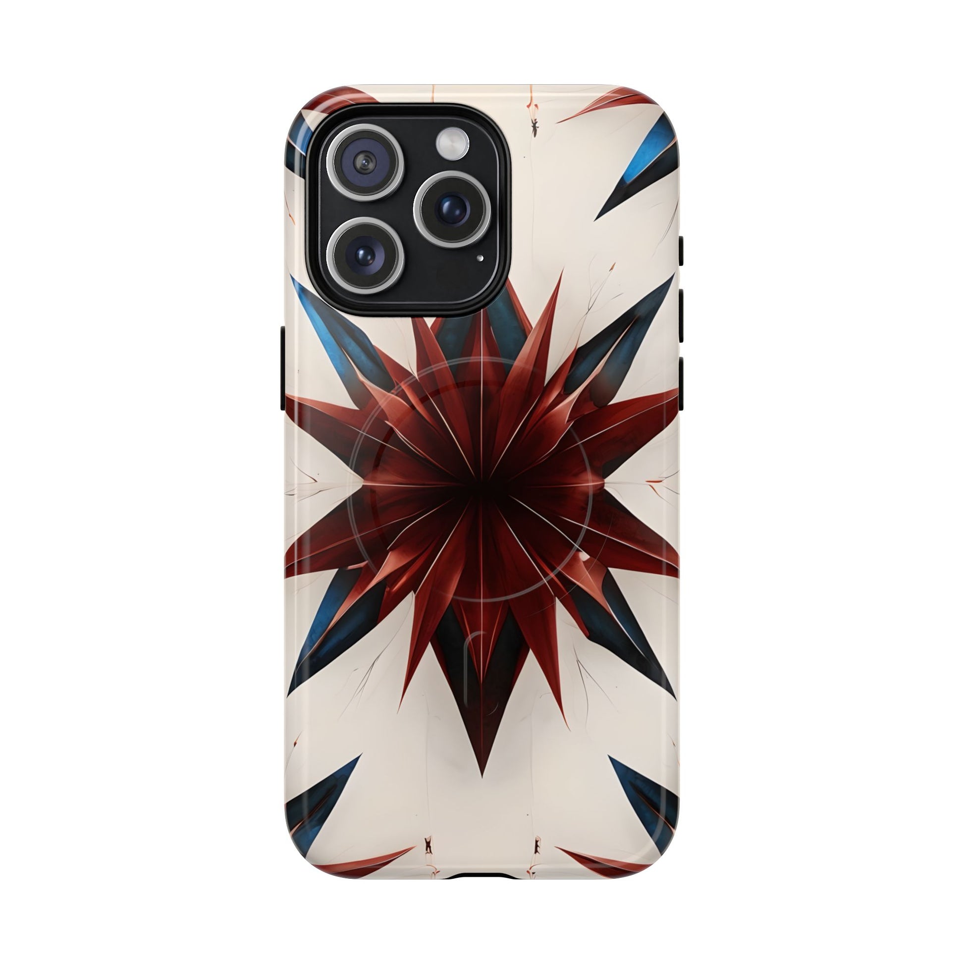 Garnet Starburst - Kaleidoscope Collection Gemstone Floral - iPhone 15 Pro Max MagSafe Phone Case -Floral Burst Design