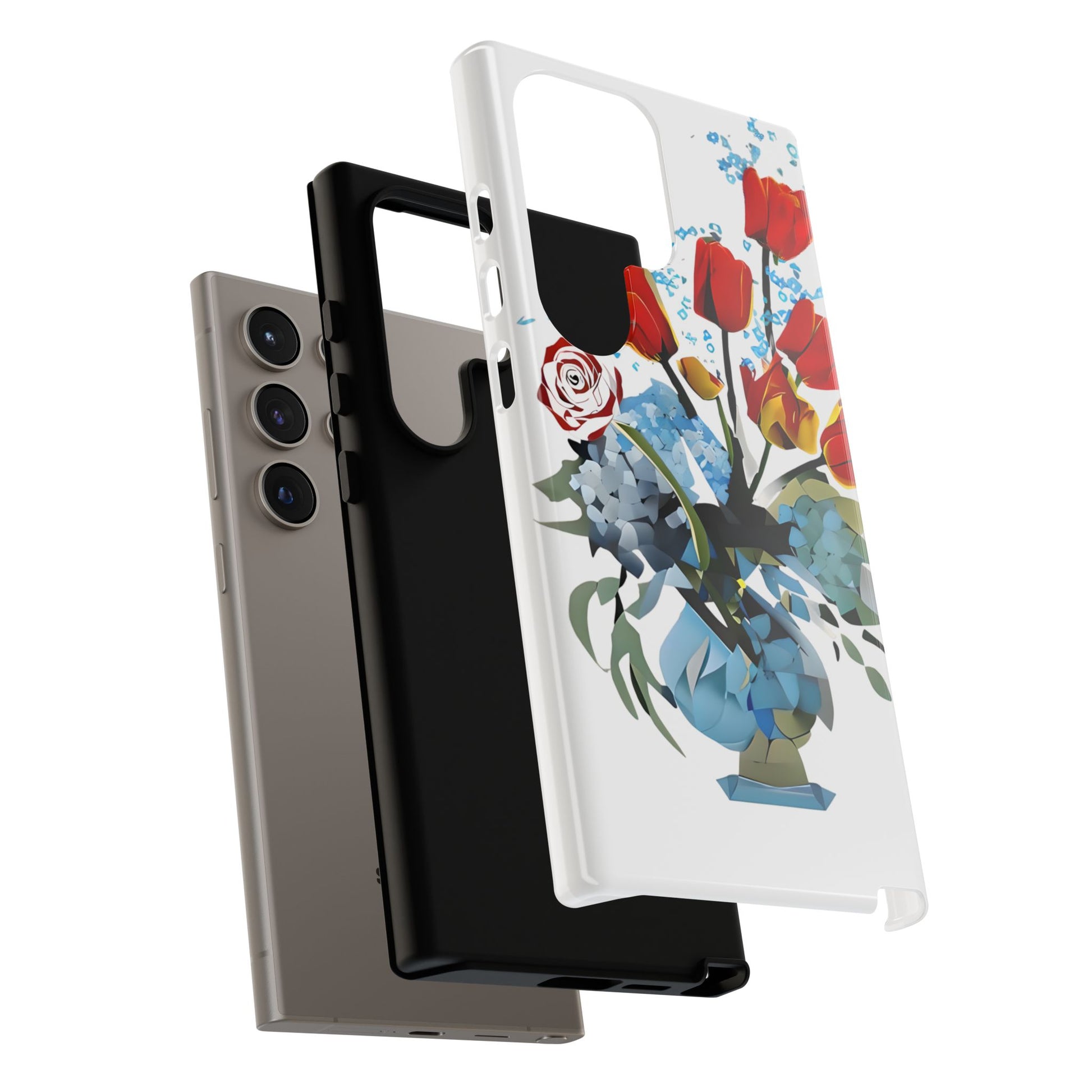 Bouquet Brilliance - Artistic Floral Samsung S24 Ultra Phone Case - Vibrant Tulip, Rose & Hydrangea Design