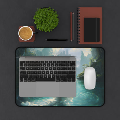 Celestial Tides Desk Mat - Premium Office Desk Pad, 3 Sizes Available, Artistic Workspace Protection