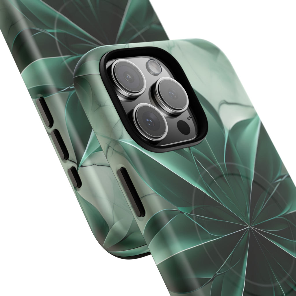 Emerald Bloom - iPhone 16 Pro Max MagSafe Phone Case - Rich Emerald Modern Design