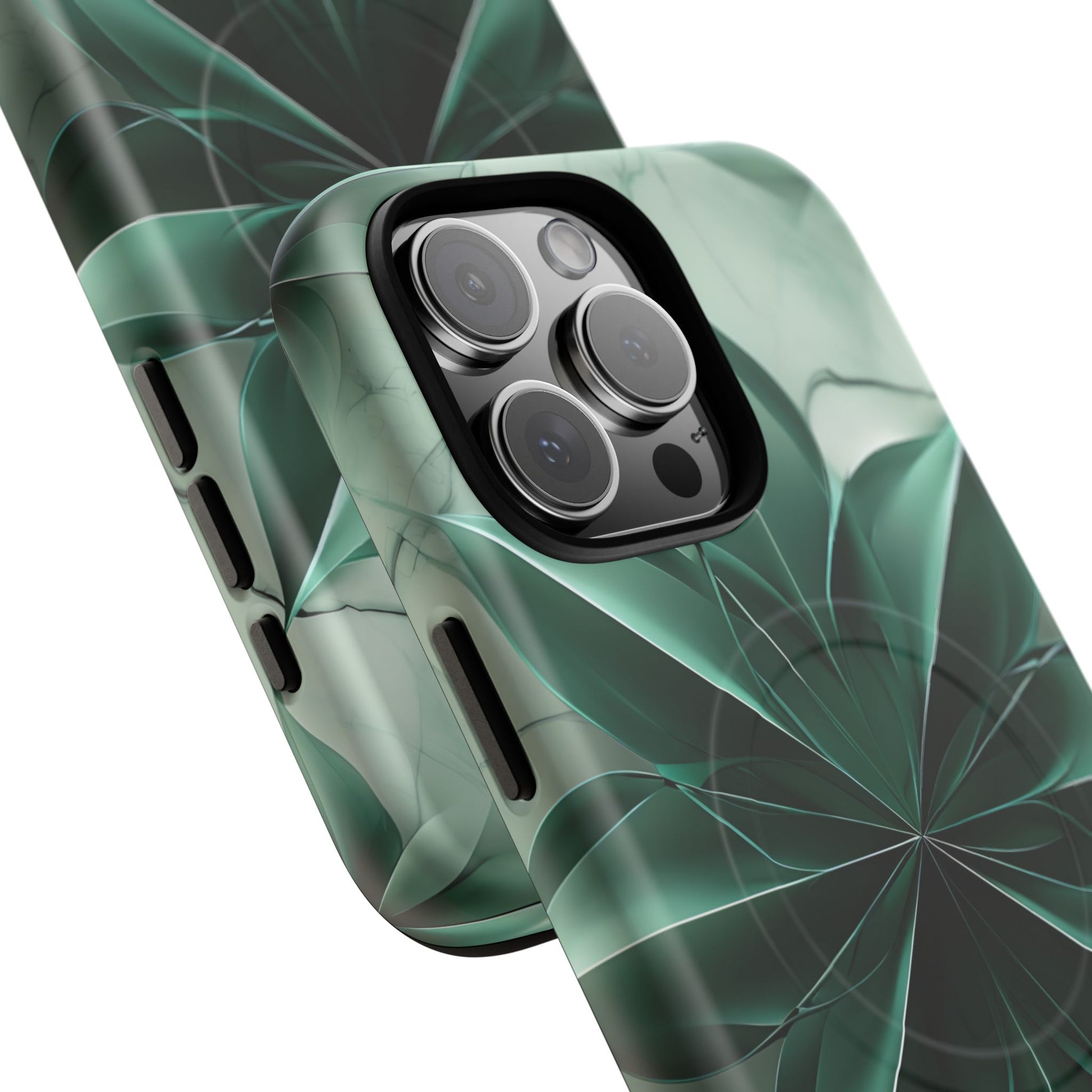 Emerald Bloom - iPhone 16 Pro Max MagSafe Phone Case - Rich Emerald Modern Design