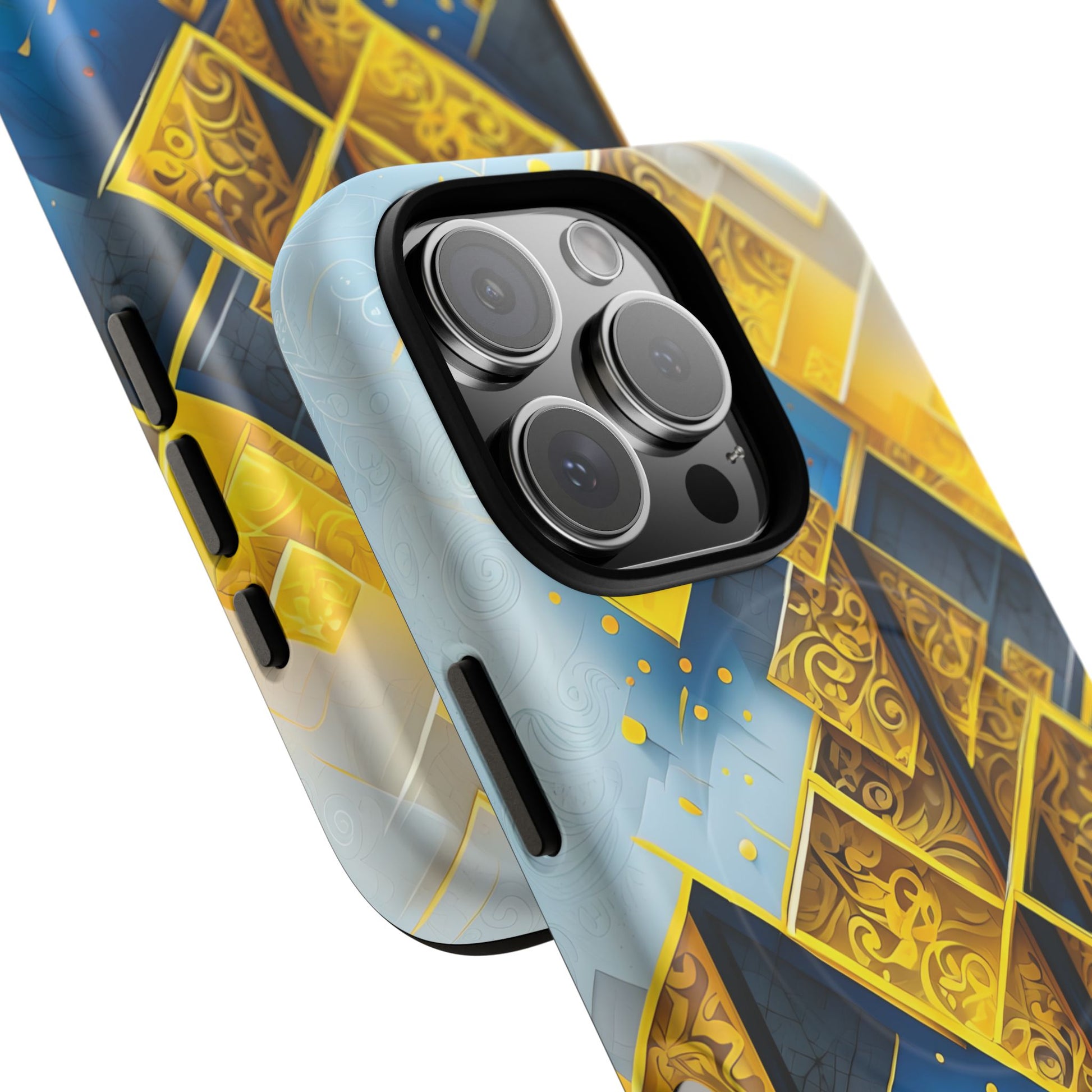Golden Ascent Luxe Geometric iPhone 16 Pro - MagSafe Compatible - Elegant Abstract Gold Design