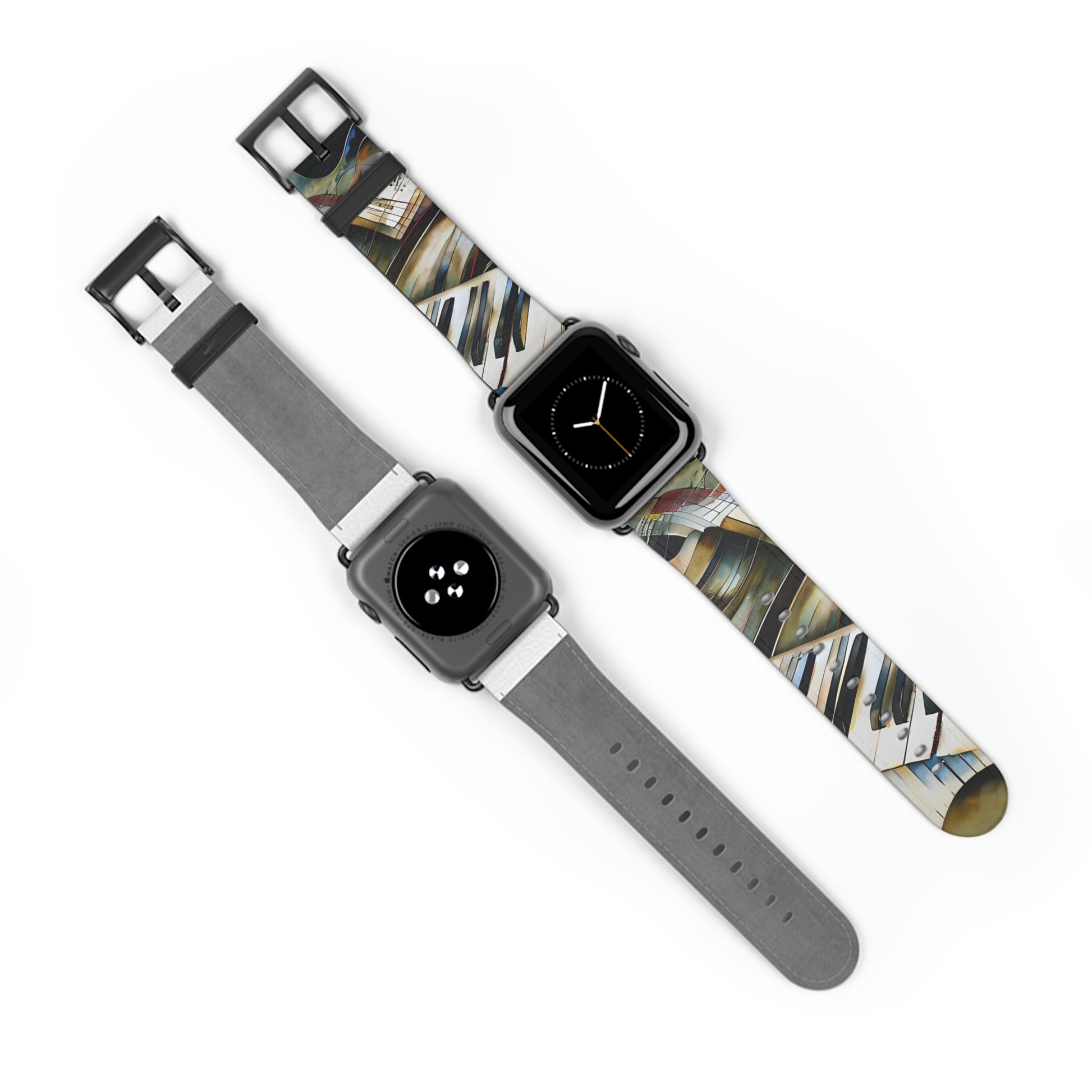 Ivory Cascade Apple Watch Band Strap - Artistic Piano Key Print Strap