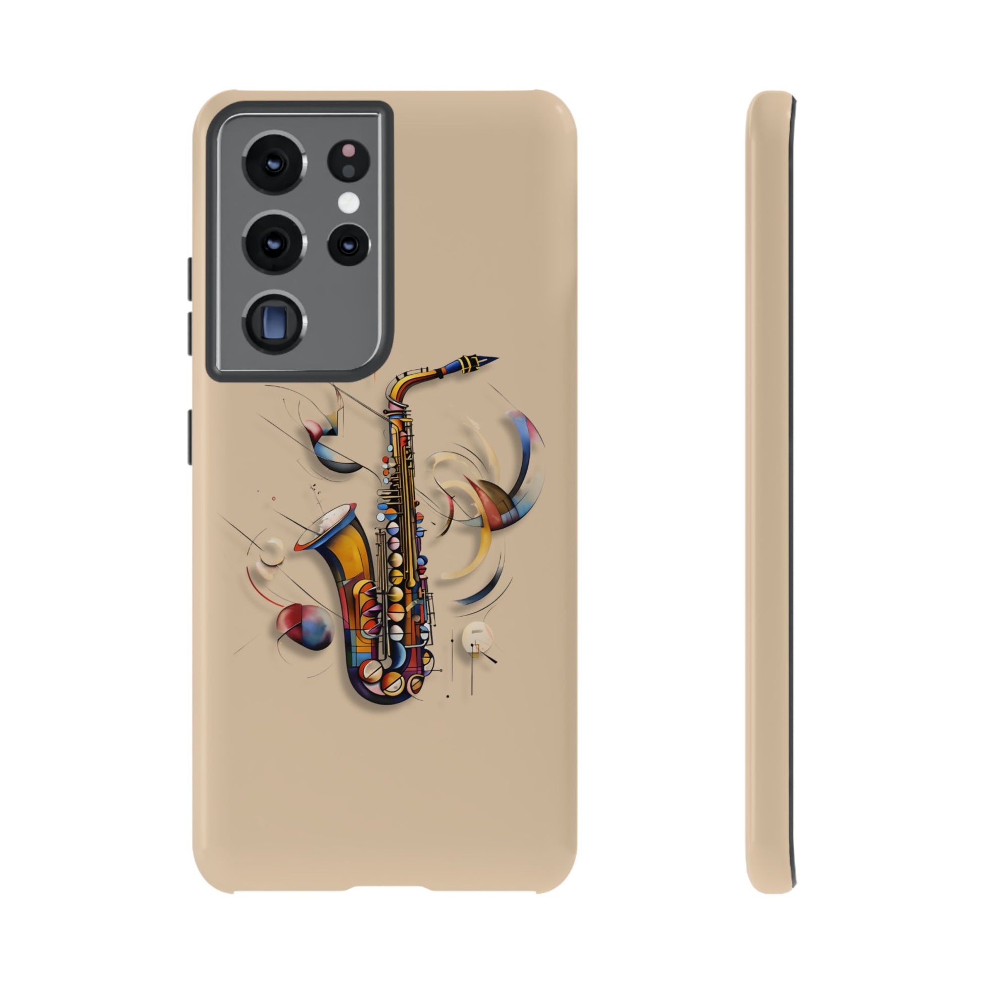 Brass Rhapsody Artistic Saxophone Music Tough Case for Samsung Galaxy S21 Ultra - Shockproof Phone Cover