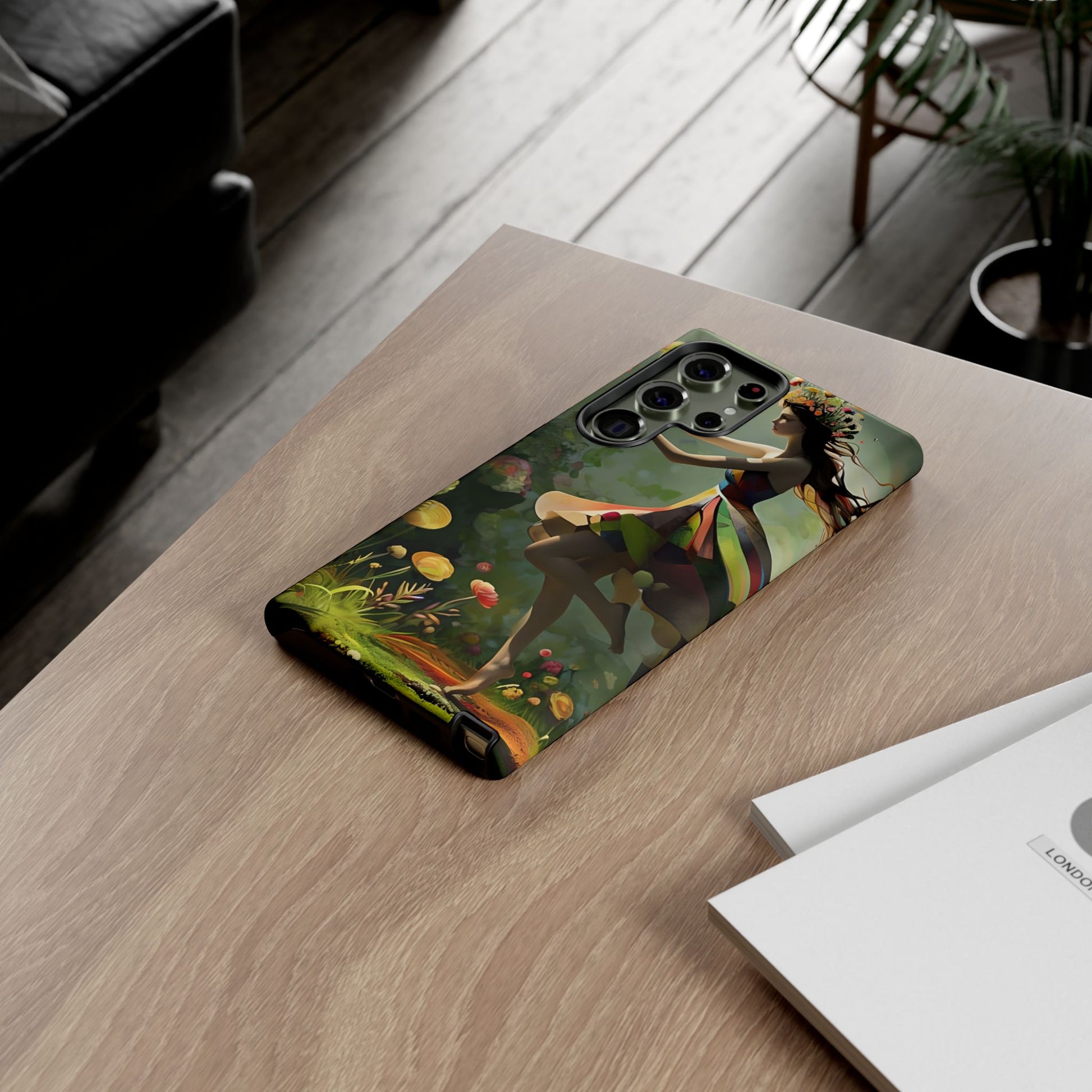 Dancing Wildflower Muse Samsung Galaxy S23 Ultra Tough Case - Artistic Floral Fantasy Cover - Whimsical Nature-Inspired Protective Accessory