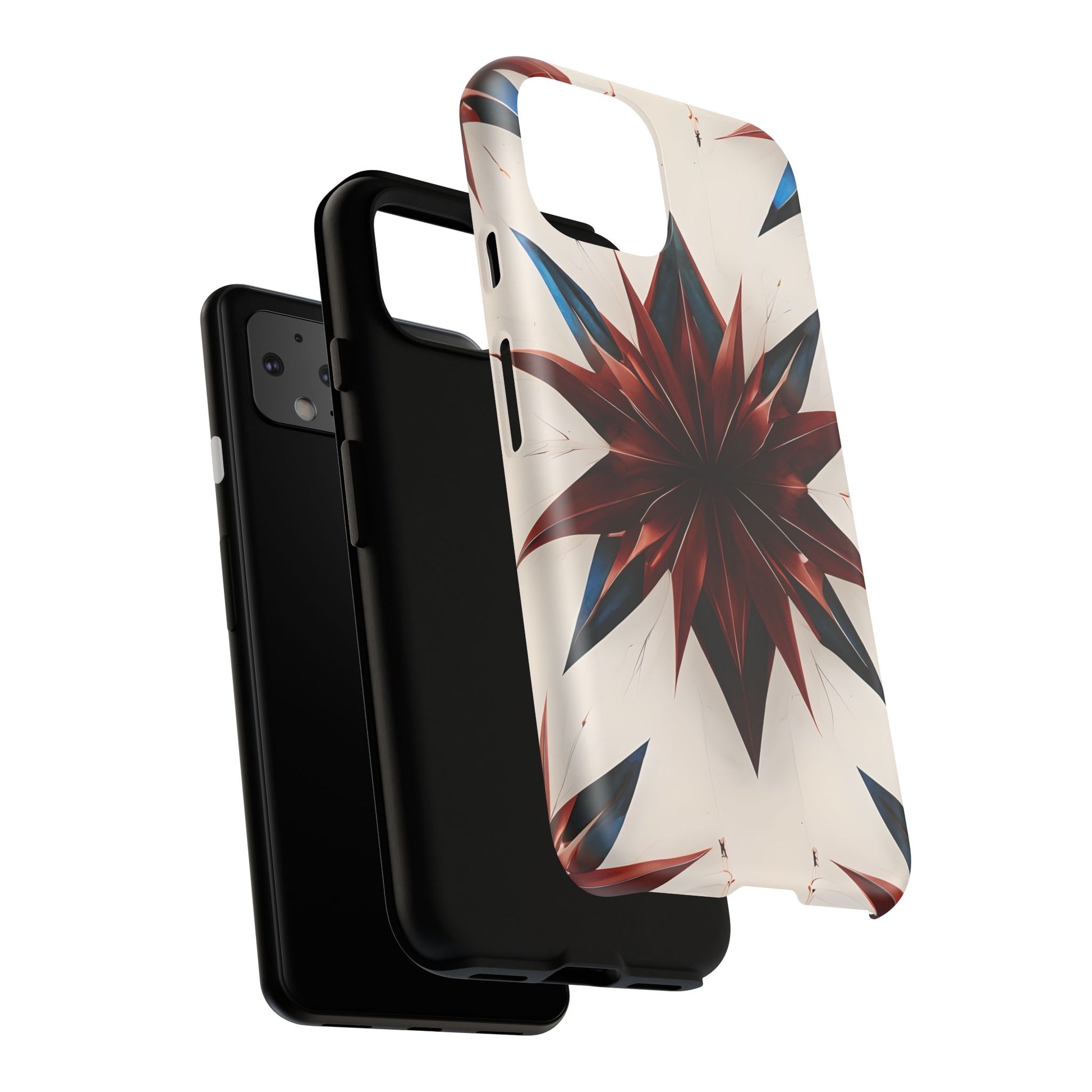 Garnet Starburst - Kaleidoscope Collection Gemstone Floral - Google Pixel 4 Tough Phone Case - Floral Burst Design