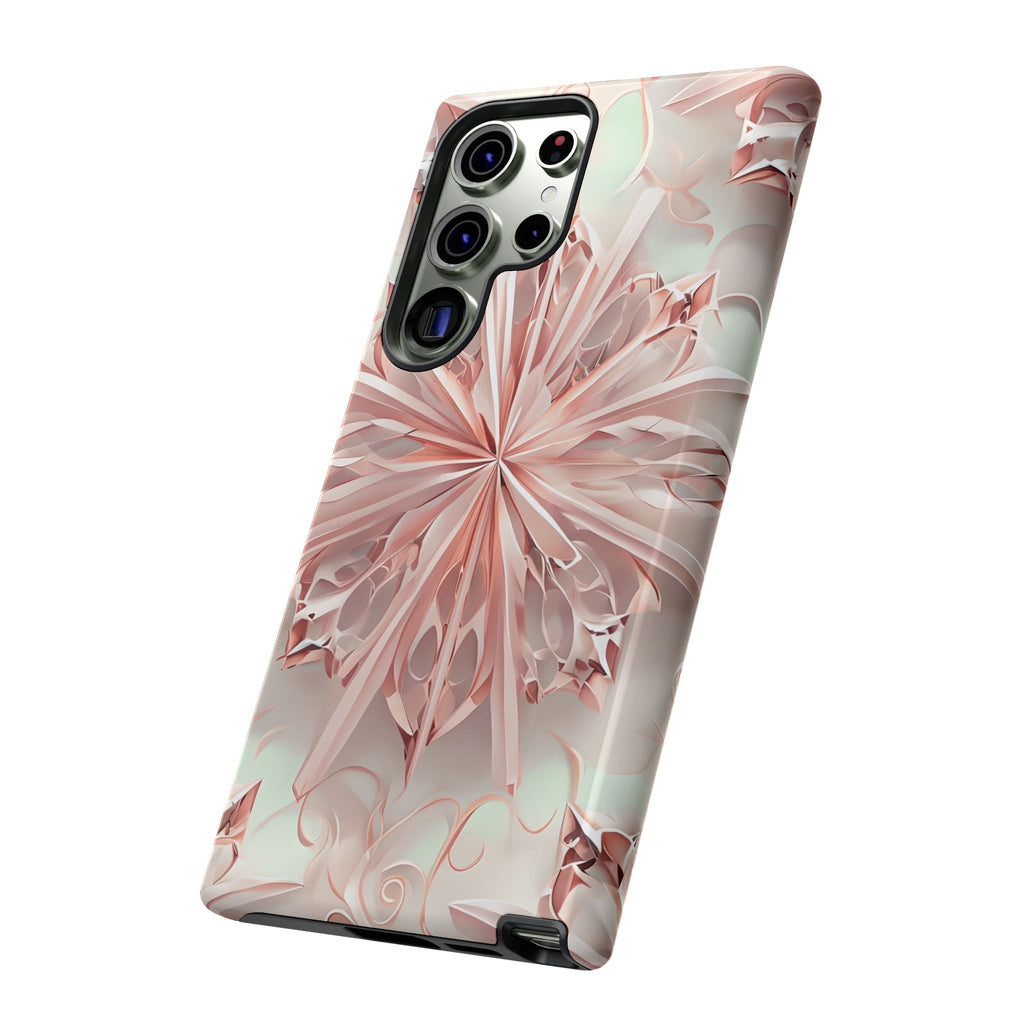 Blush Frost from our Kaleidoscope Collection - Samsung Galaxy S23 Ultra tough case - Soft Pink Geometric Floral Design