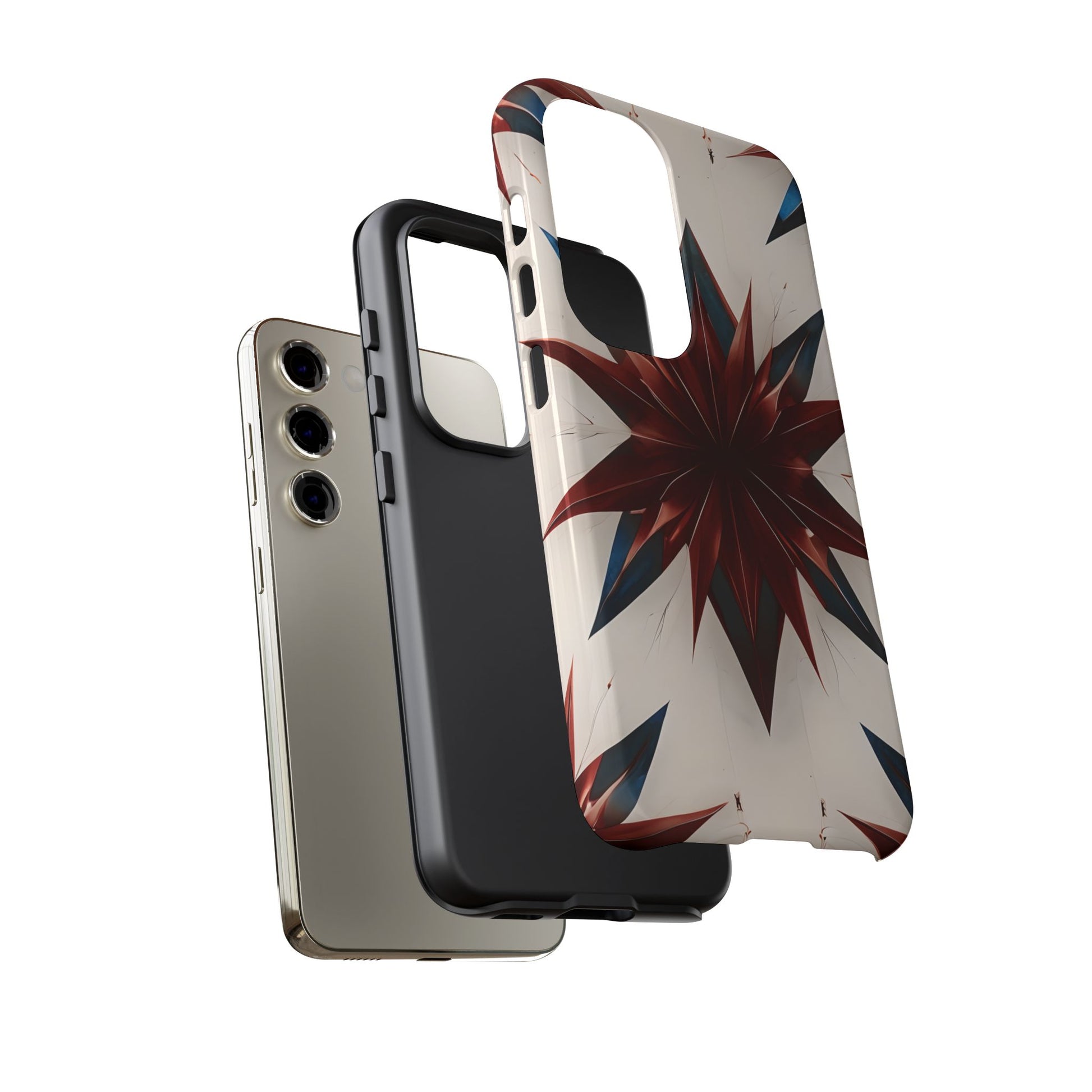 Garnet Starburst - Kaleidoscope Collection Gemstone Floral - Samsung Galaxy S23 Tough Phone Case - Floral Burst Design