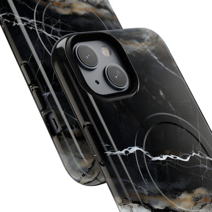 Angled view of Obsidian Vein iPhone MagSafe protective phone case