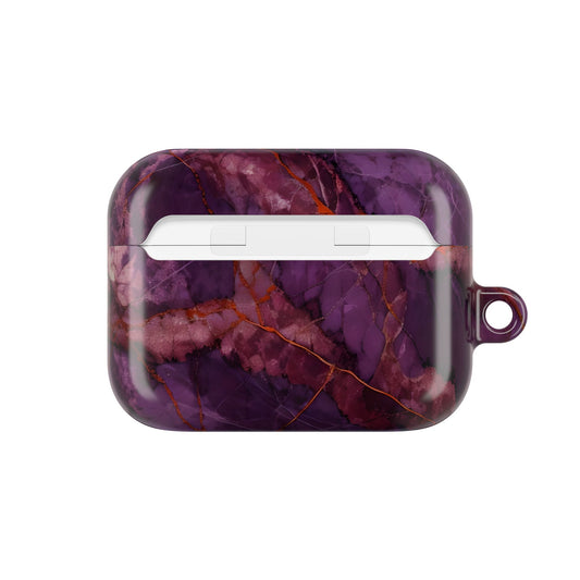 Amethyst Current AirPods case back view showing purple marble texture with red vein details
