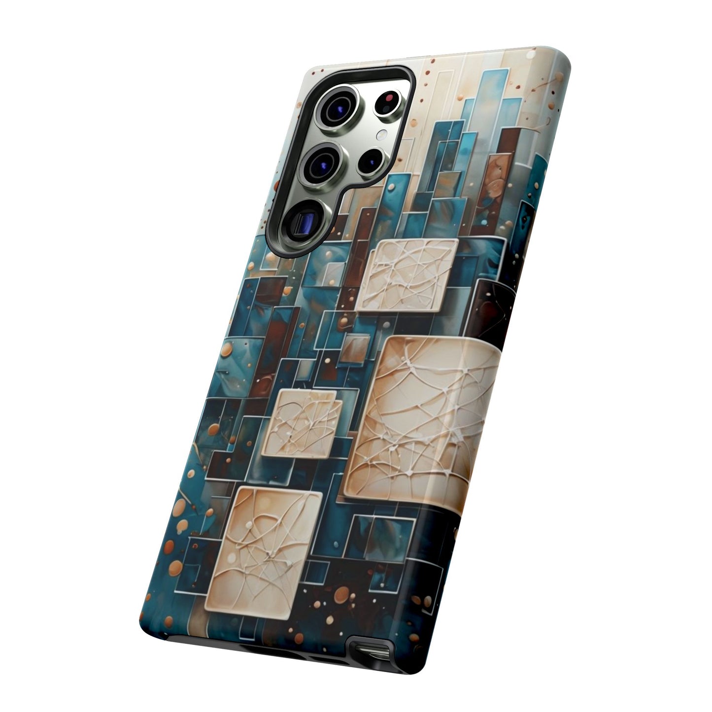 Architectural Drift abstract architectural mosaic Samsung Galaxy phone case angled view