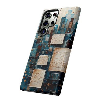 Architectural Drift abstract architectural mosaic Samsung Galaxy phone case angled view