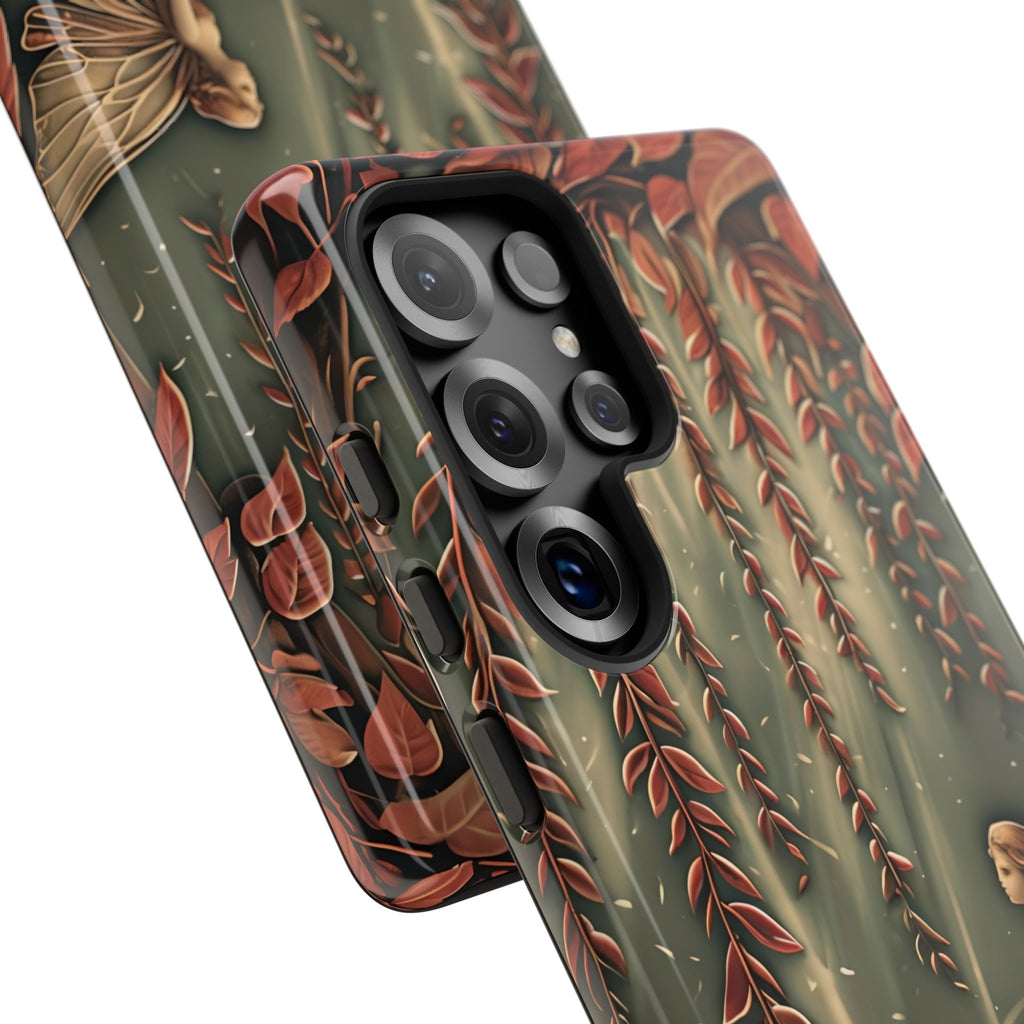 Willow Whisper - Tranquil Nature Art Samsung Galaxy S25 Ultra Tough Phone Case - Serene Willow Tree & Meditative Figure Design